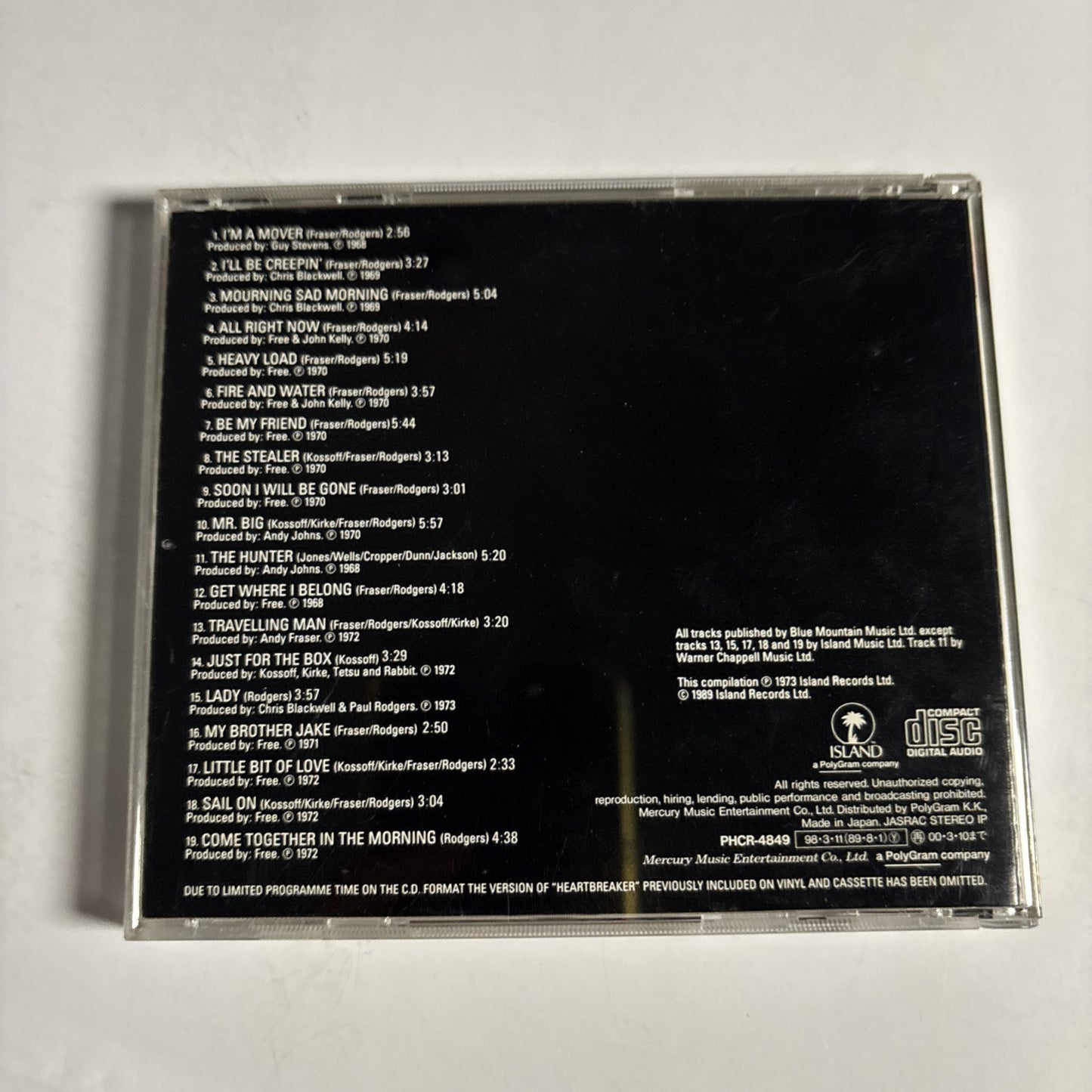 Free – The Free Story (CD, 1998) phcr-4849 Japan