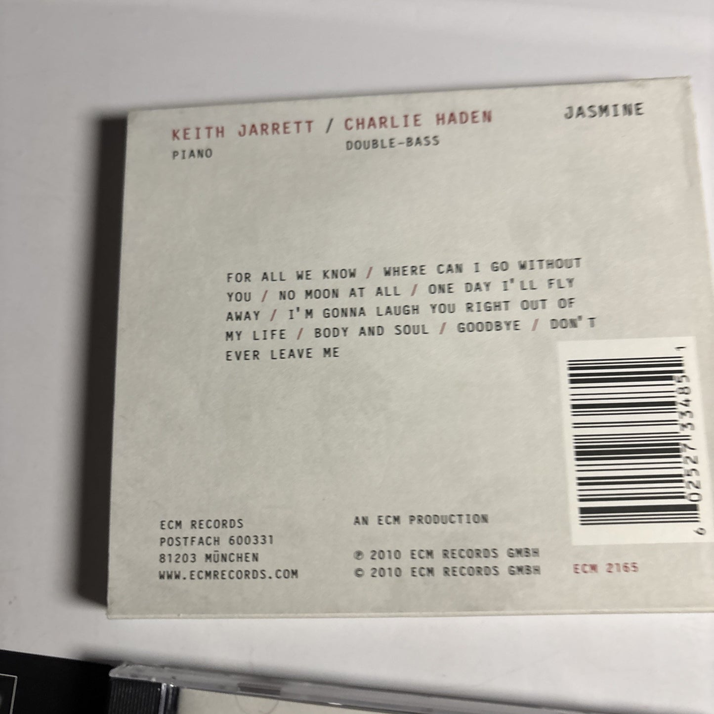 Keith Jarrett / Charlie Haden – Jasmine (CD, 2010) ECM 2165