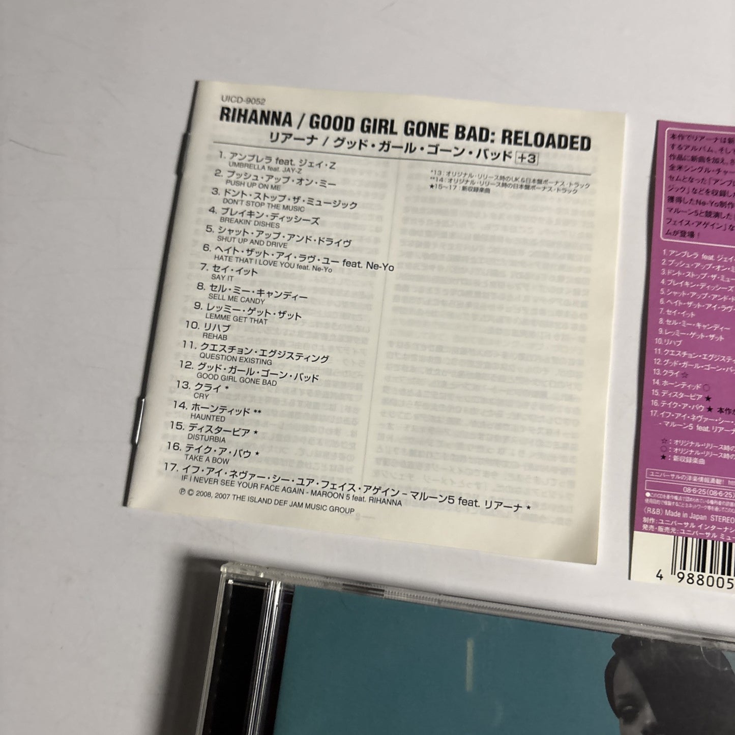 Rihanna – Good Girl Gone Bad: Reloaded (CD, 2008) uicd-9052 Japan obi