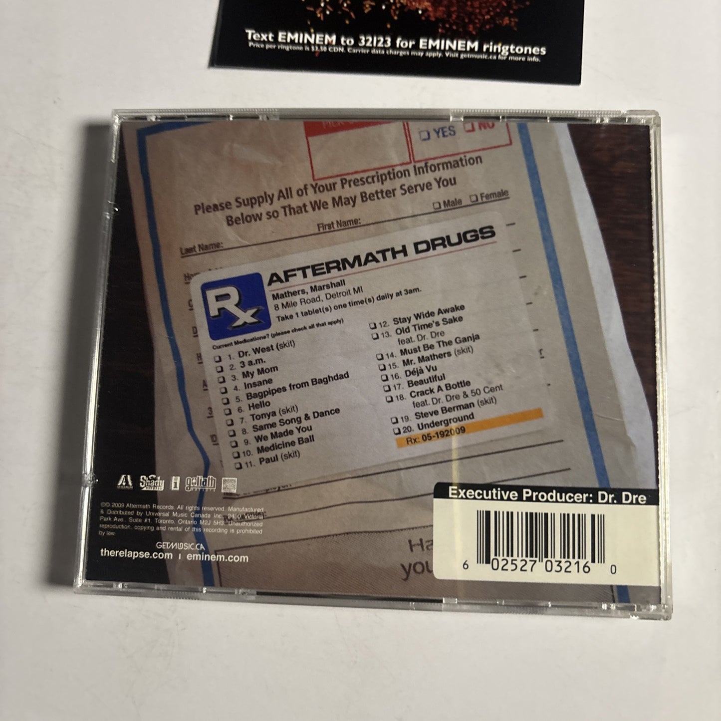 Eminem – Relapse (CD, 2009) B0012863-02