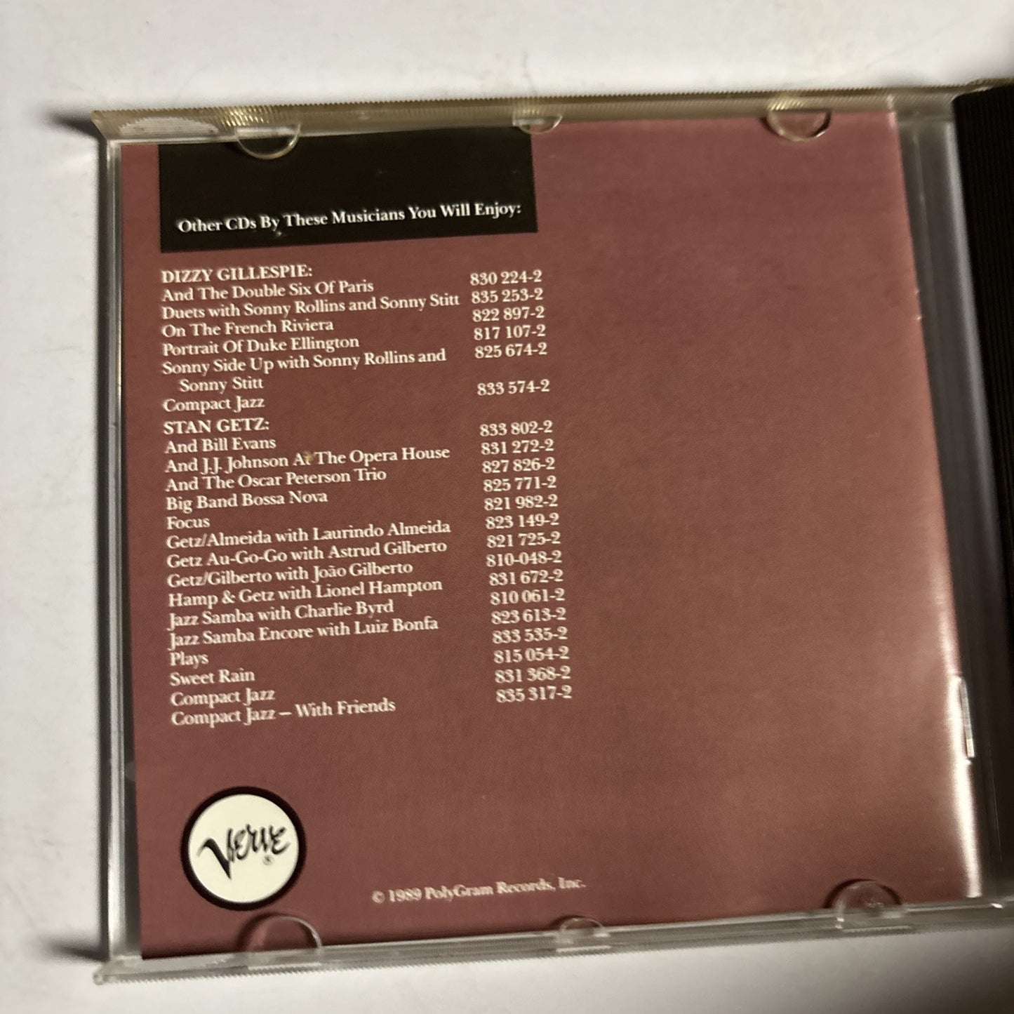 Dizzy Gillespie, Stan Getz, Sonny Stitt – For Musicians Only (CD, 1957)