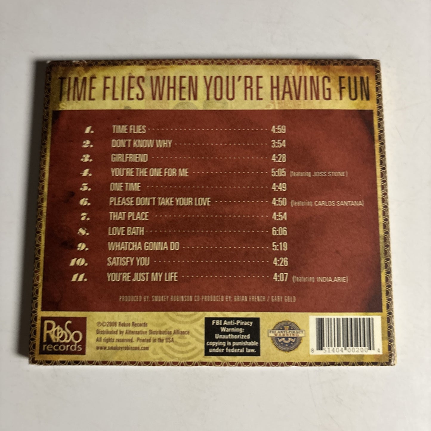 Smokey Robinson – Time Flies When You're Having Fun (CD, 2009)   Digipak