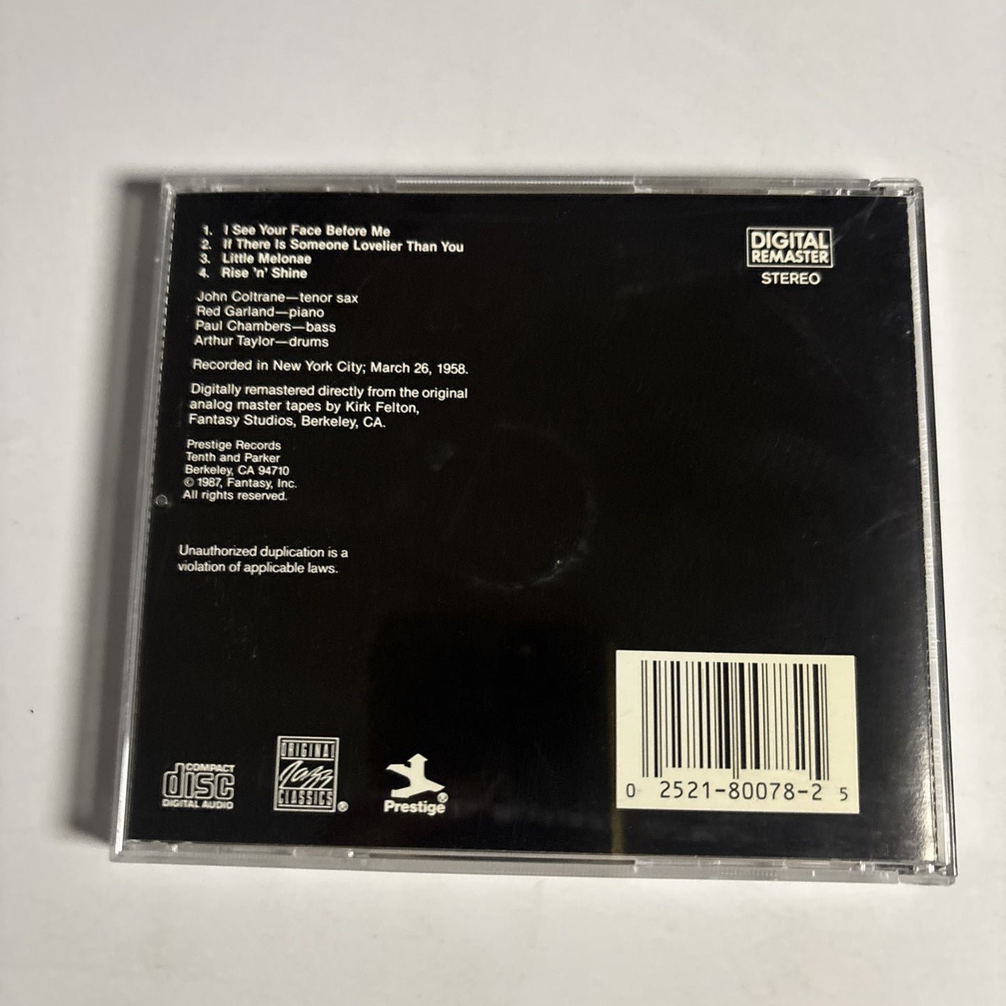 John Coltrane – Settin' The Pace (CD, 1987) OJCCD-078-2