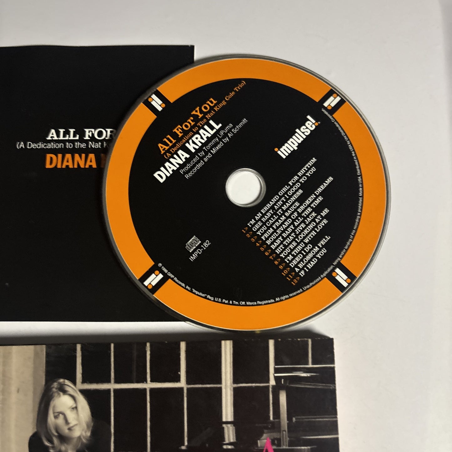 Diana Krall – All For You: A Dedication To The Nat King Cole Trio (CD, 1996)