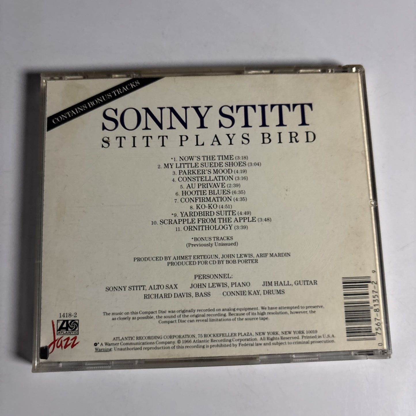 Sonny Stitt – Stitt Plays Bird (CD, 1988) -176014