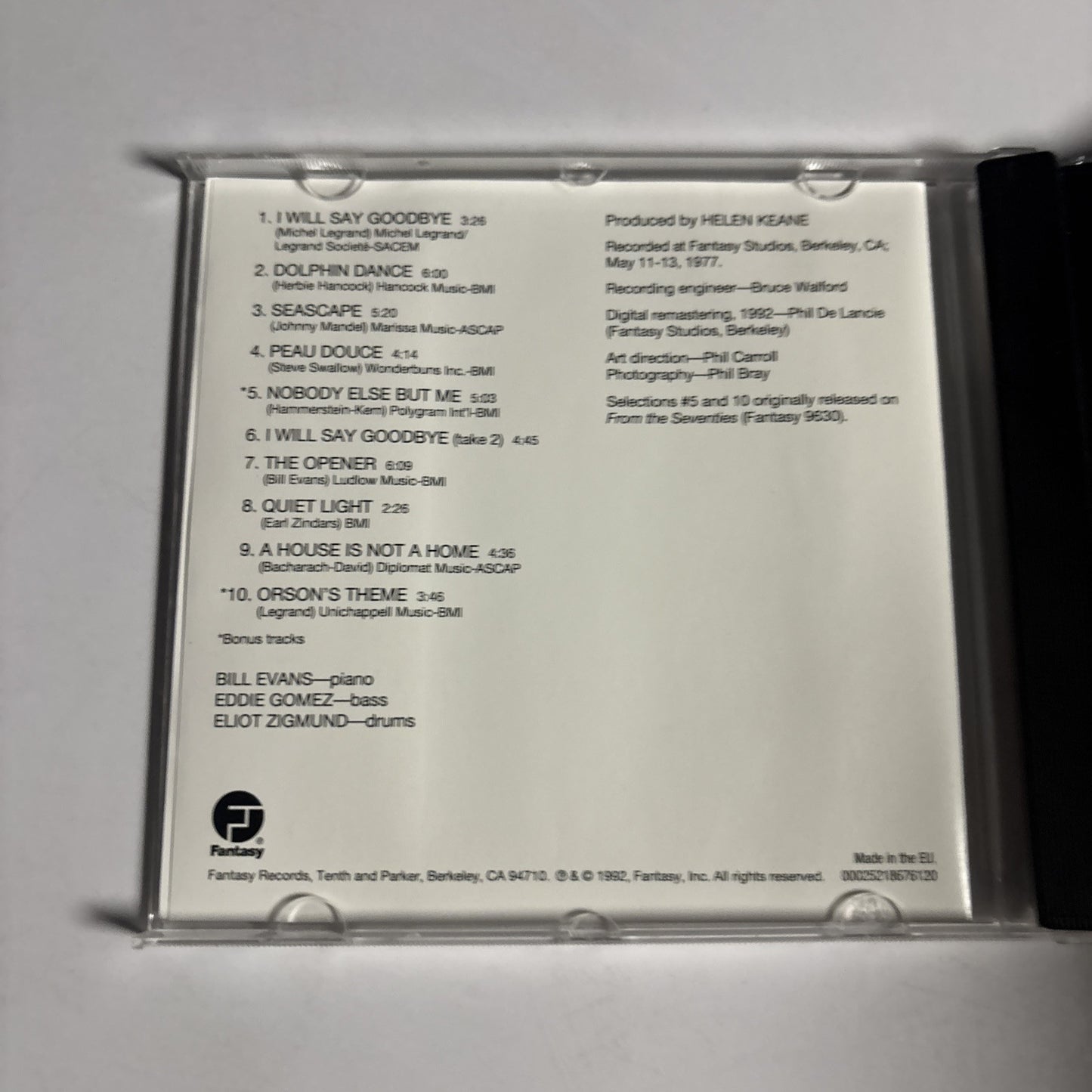 The Bill Evans Trio – I Will Say Goodbye (CD, 1980)