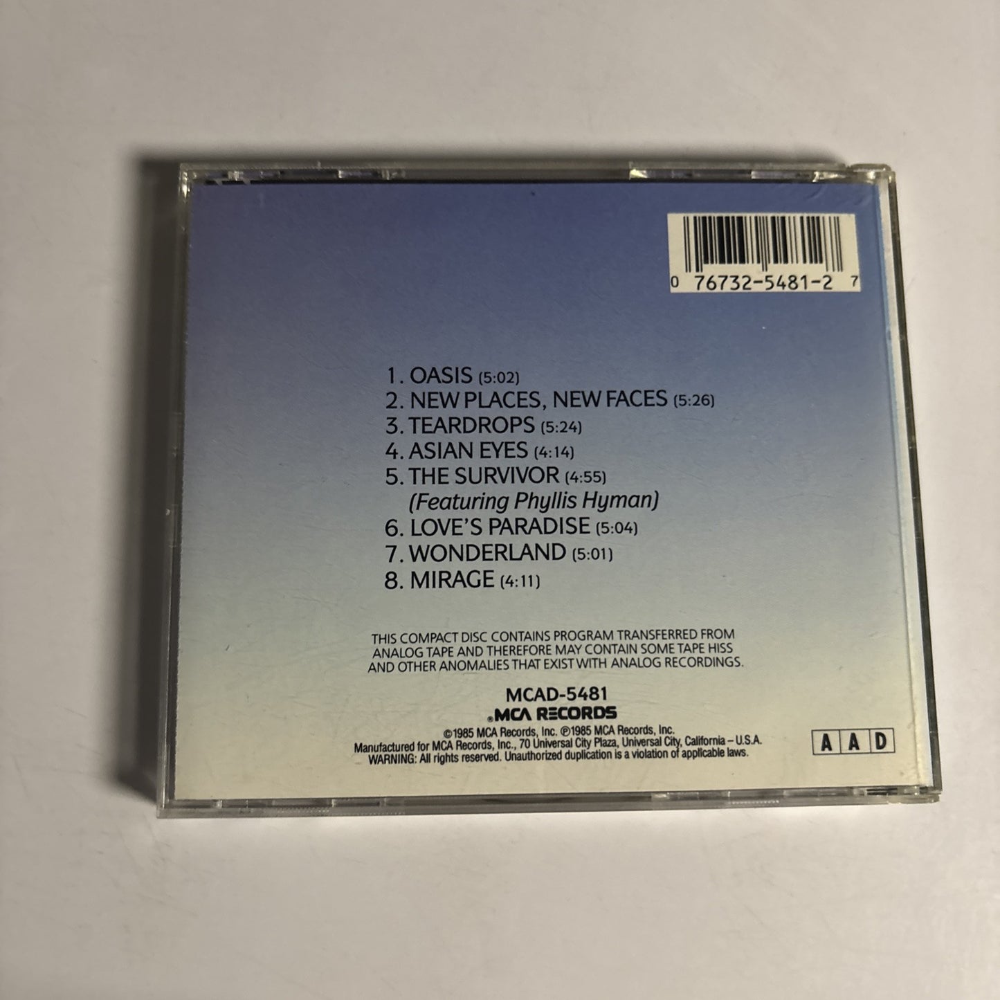 Joe Sample – Oasis (CD, 1985) MCAD-5481