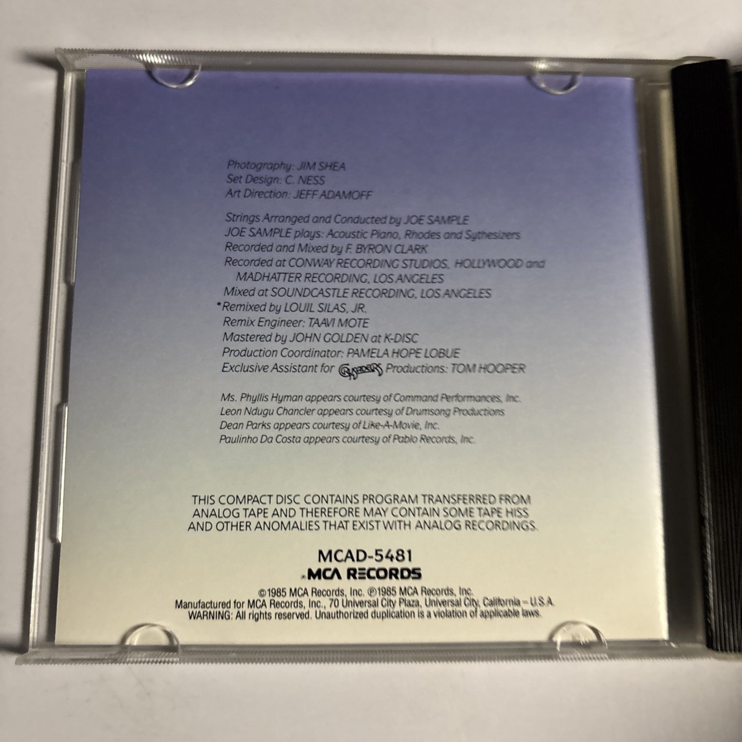 Joe Sample – Oasis (CD, 1985) MCAD-5481