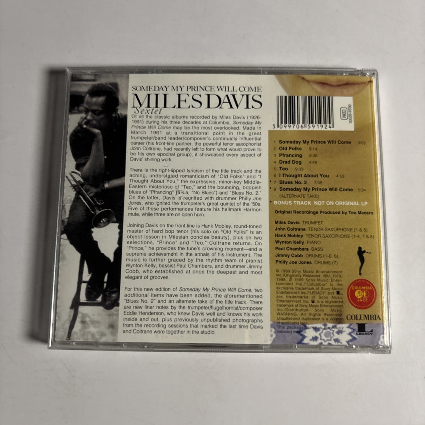 Miles Davis Sextet – Someday My Prince Will Come (CD, 1999) CK 65919