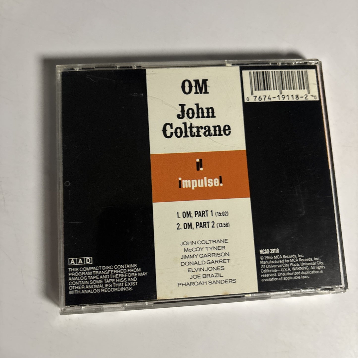 John Coltrane – Om (CD, 1989) MCAD-39118