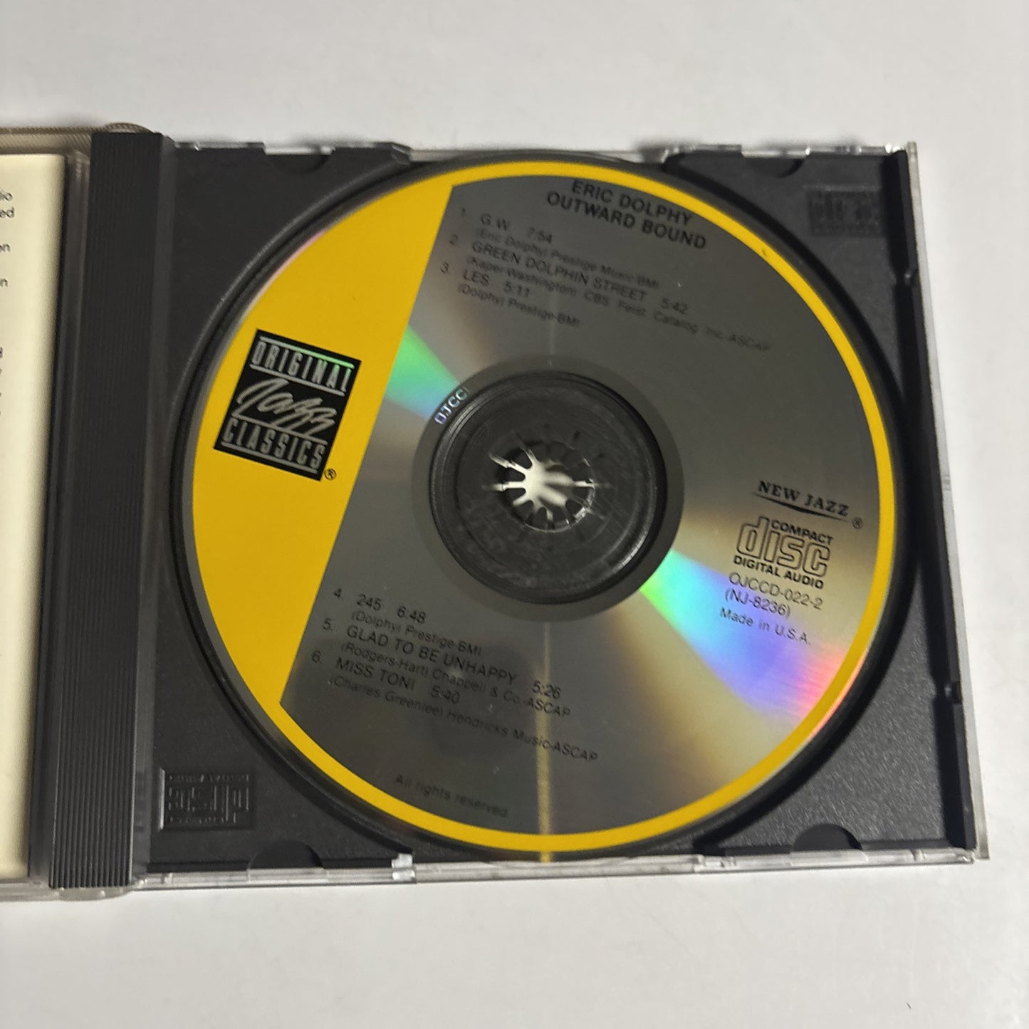 Eric Dolphy Quintet – Outward Bound (CD, 1987) OJCCD-022-2