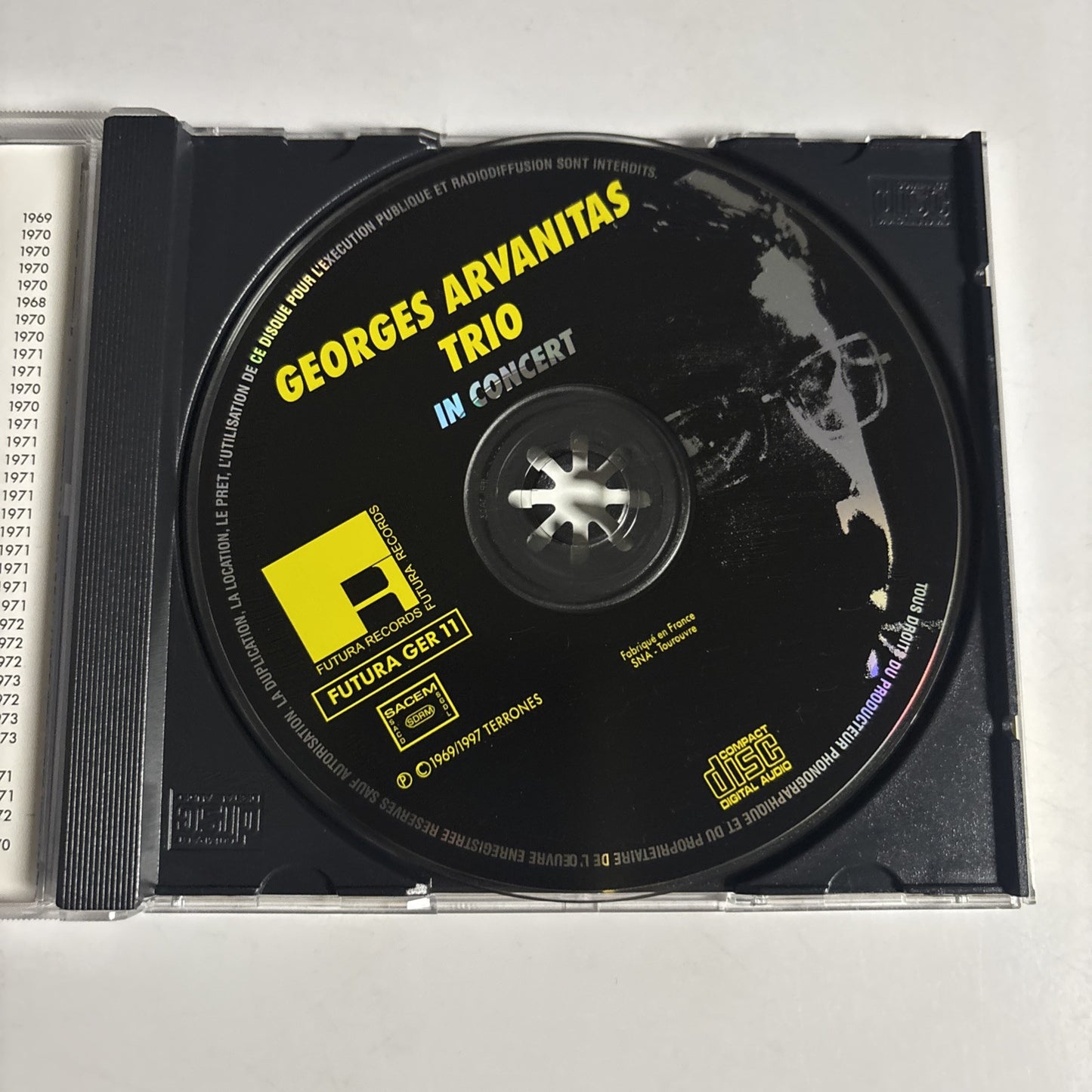 Georges Arvanitas Trio – In Concert (CD, 1997) FUTURA GER 11 France