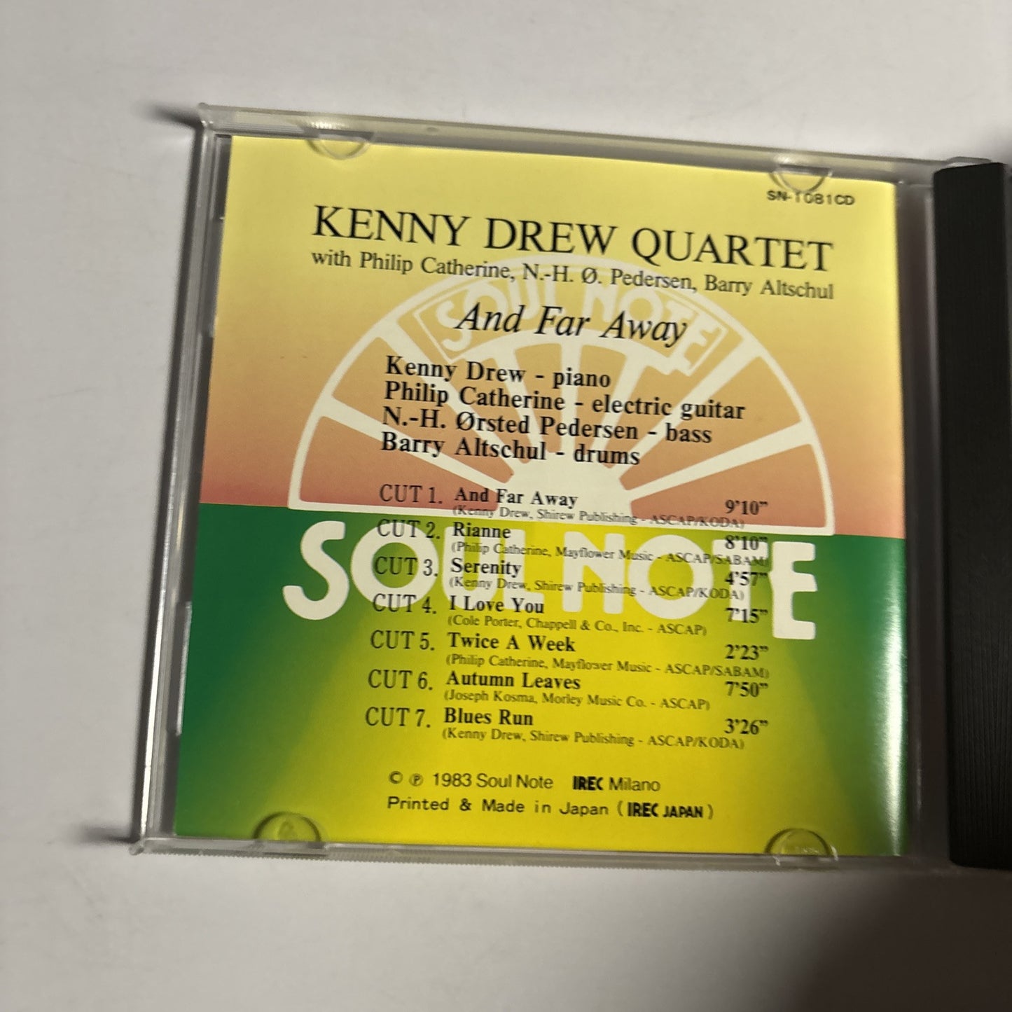 Kenny Drew Quartet – And Far Away (CD, 1983) SN1081CD Japan