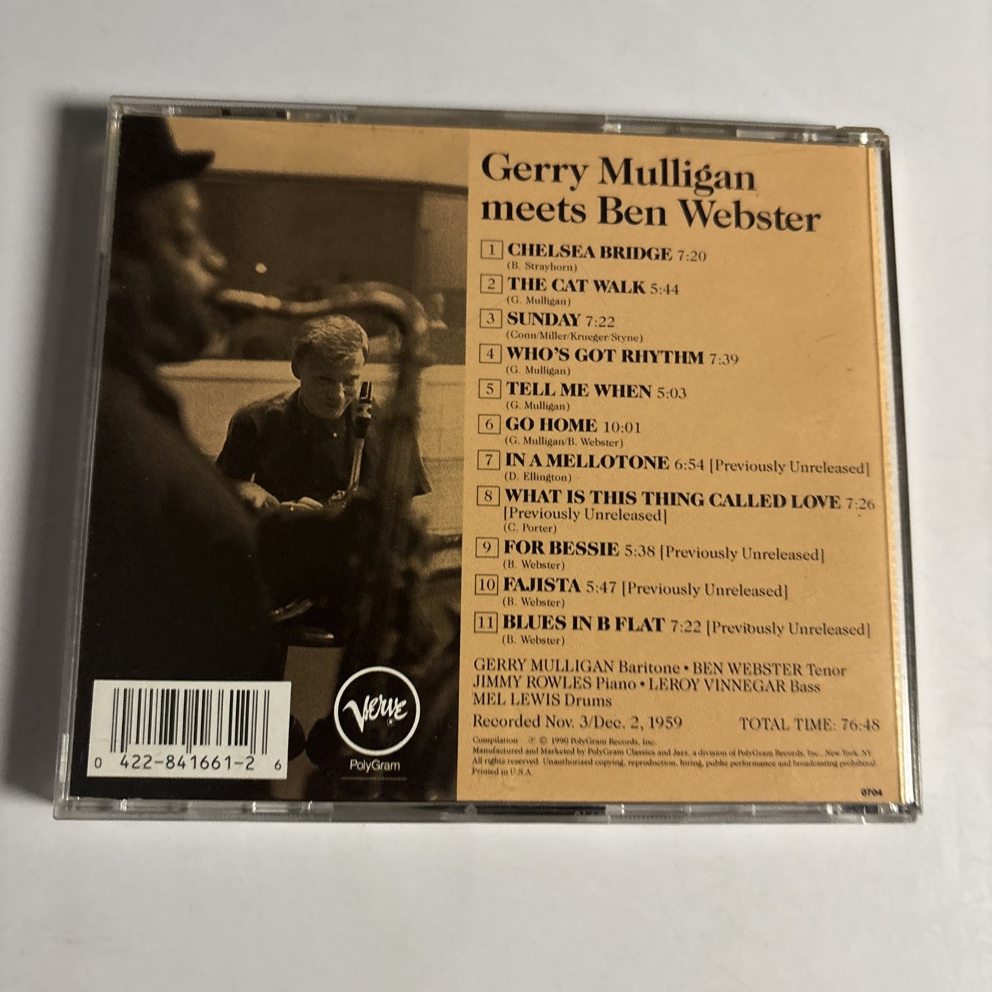 Gerry Mulligan, Ben Webster – Gerry Mulligan Meets Ben Webster (CD, 1990)