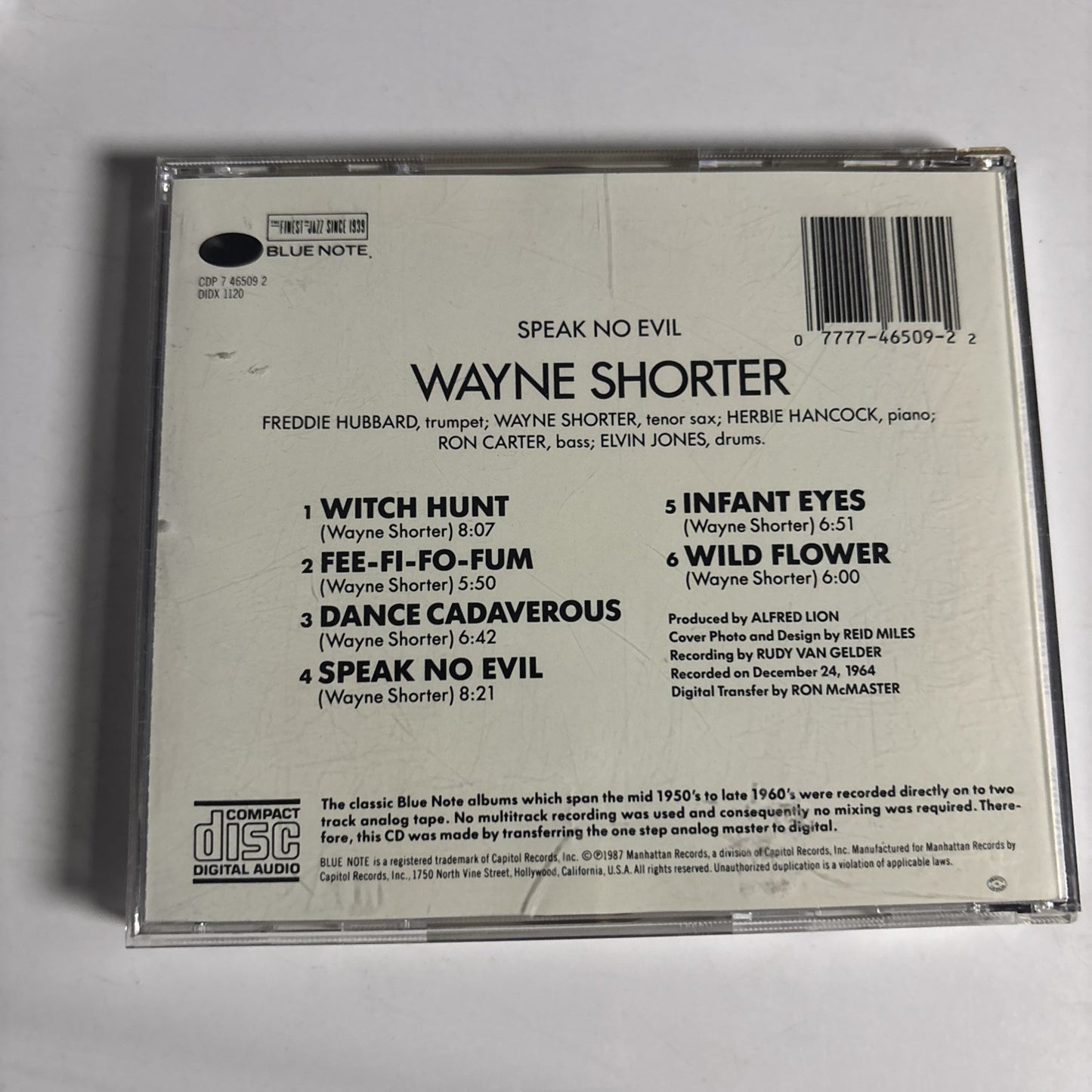 Wayne Shorter – Speak No Evil (CD, 1987) CDP 7 46509 2