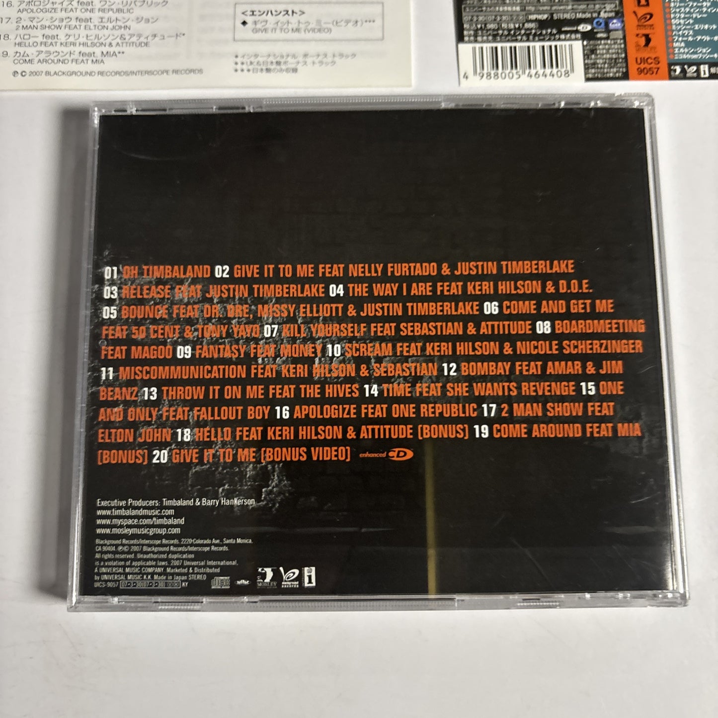 Timbaland – Shock Value (CD, 2007) uics-9057 Japan Bonus Track, Obi