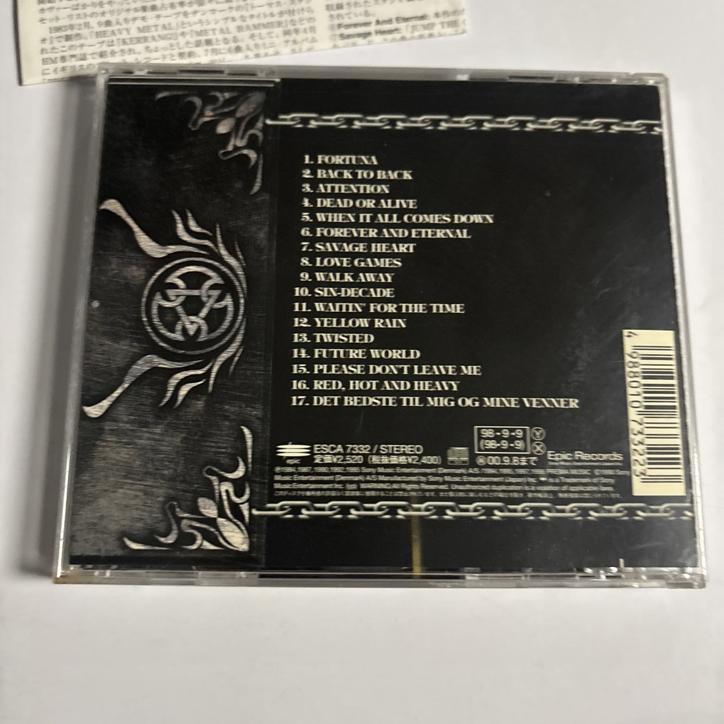 Pretty Maids – The Best Of... Back To Back (CD, 1998) esca-7332 Japan
