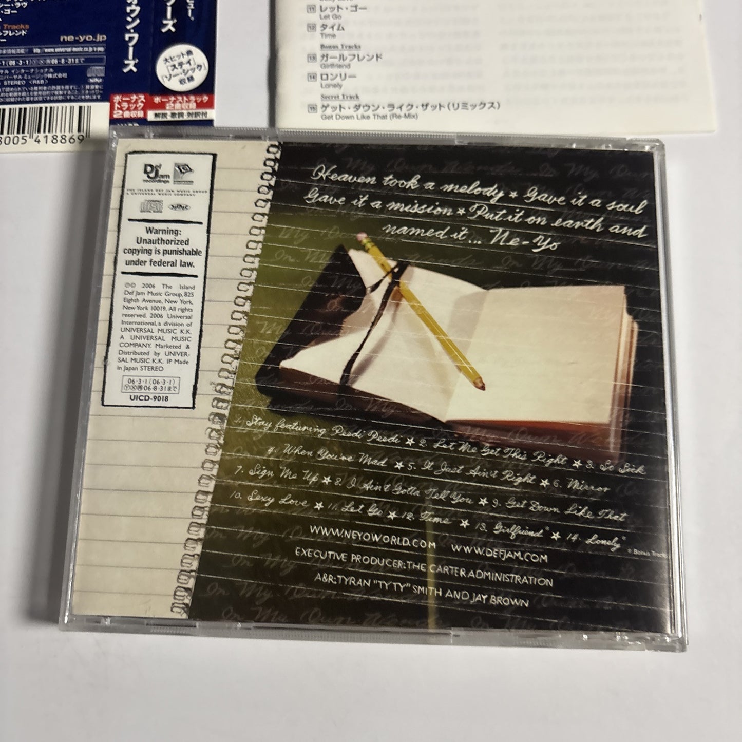 Ne-Yo – In My Own Words (CD, 2006) UICD-9018 Japan Bonus Track, Obi