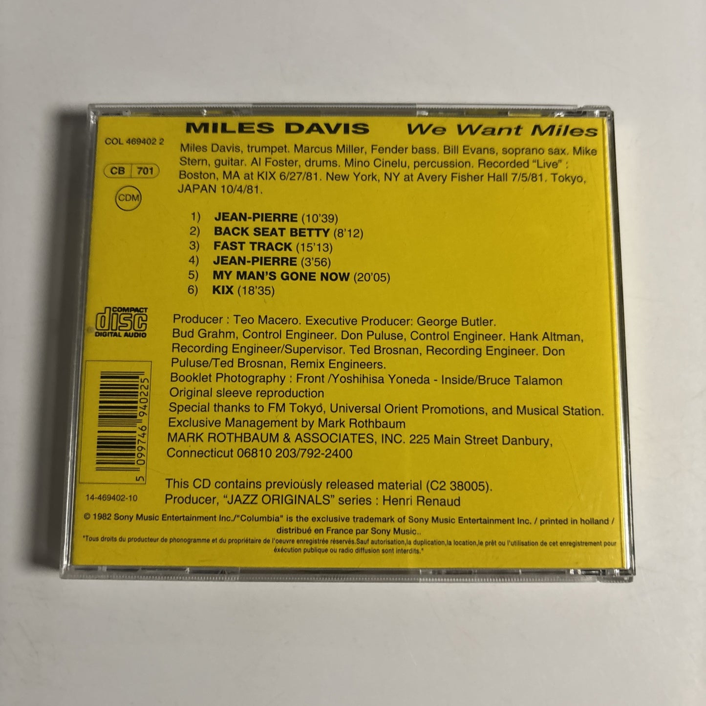 Miles Davis – We Want Miles (CD, 1982) COL 469402 2