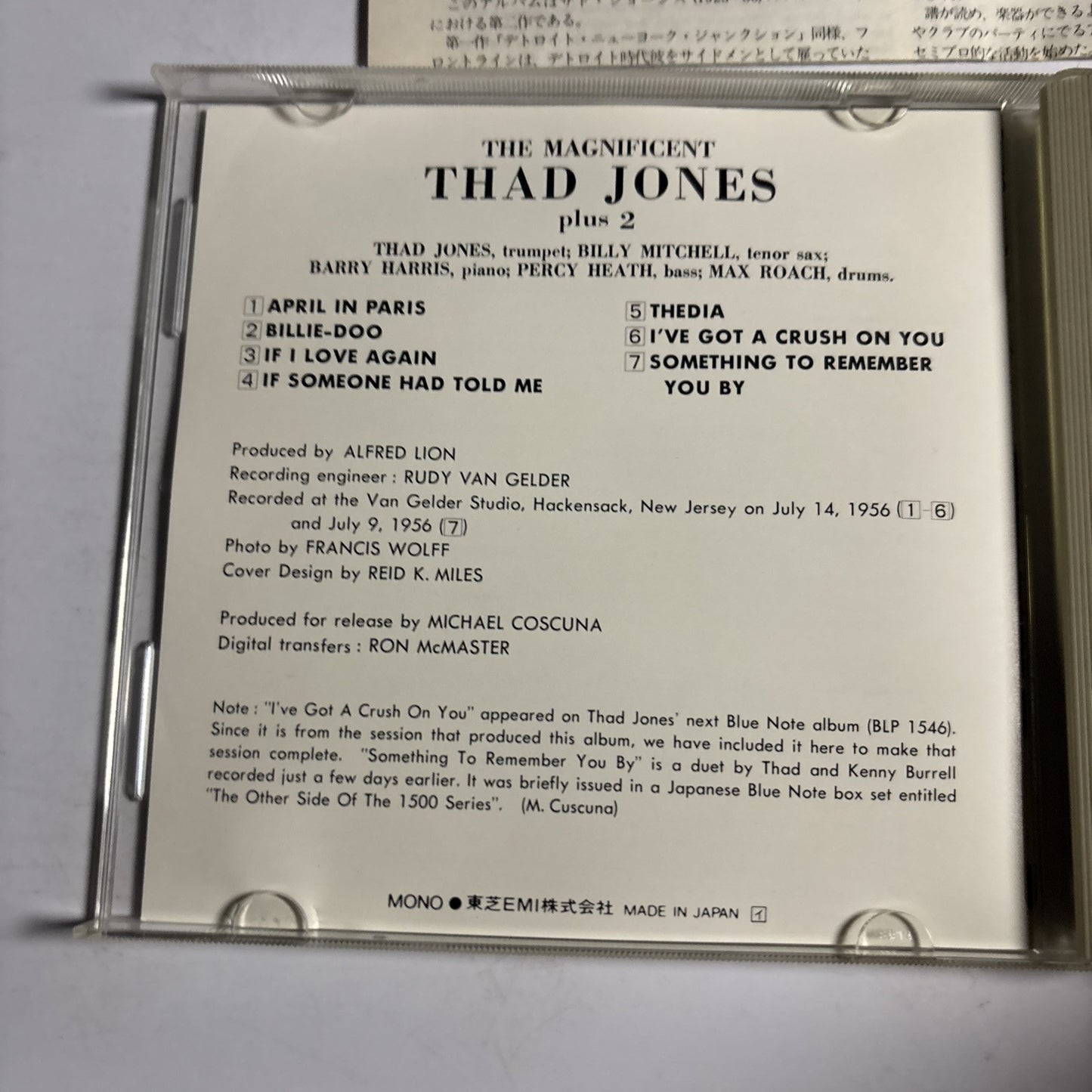 Thad Jones – The Magnificent Thad Jones Plus 2 (CD, 1987) cp32-9503 Japan