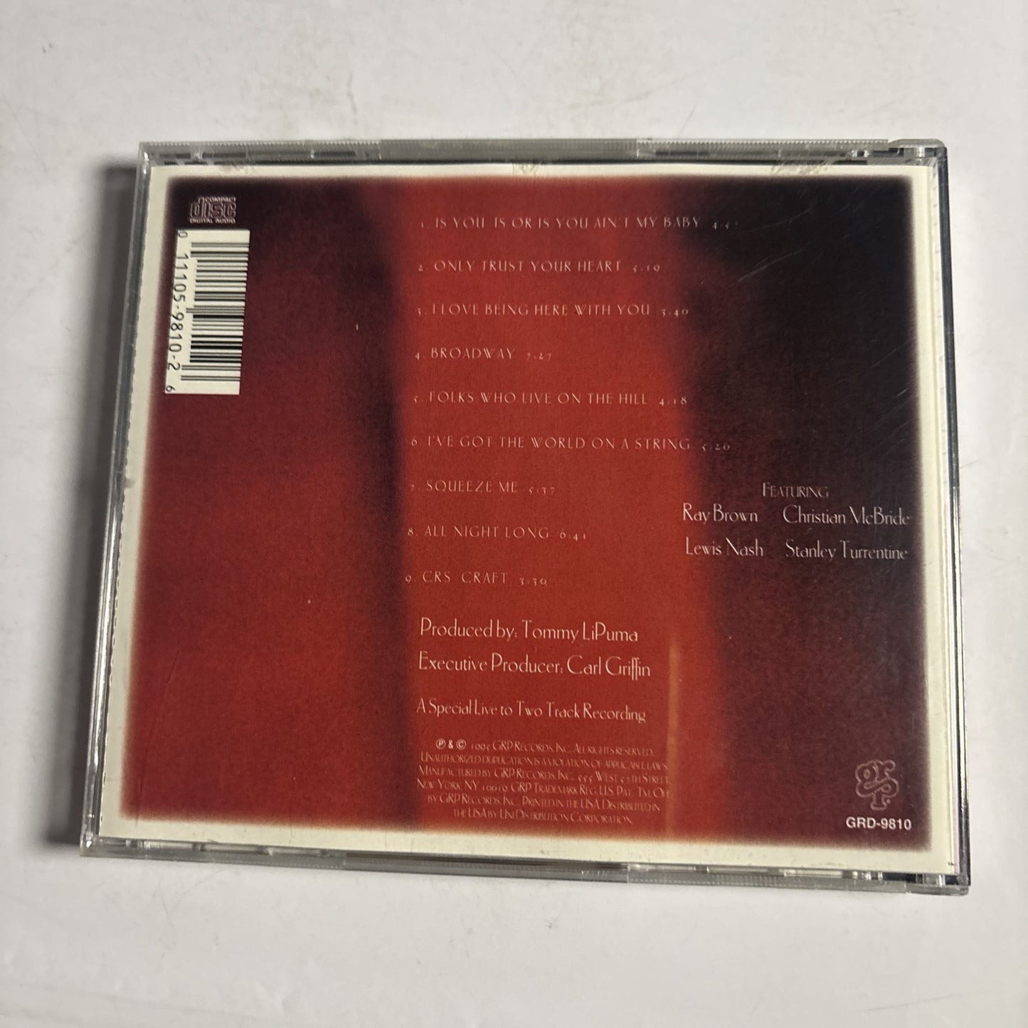 Diana Krall – Only Trust Your Heart (CD, 1995) GRD-9810