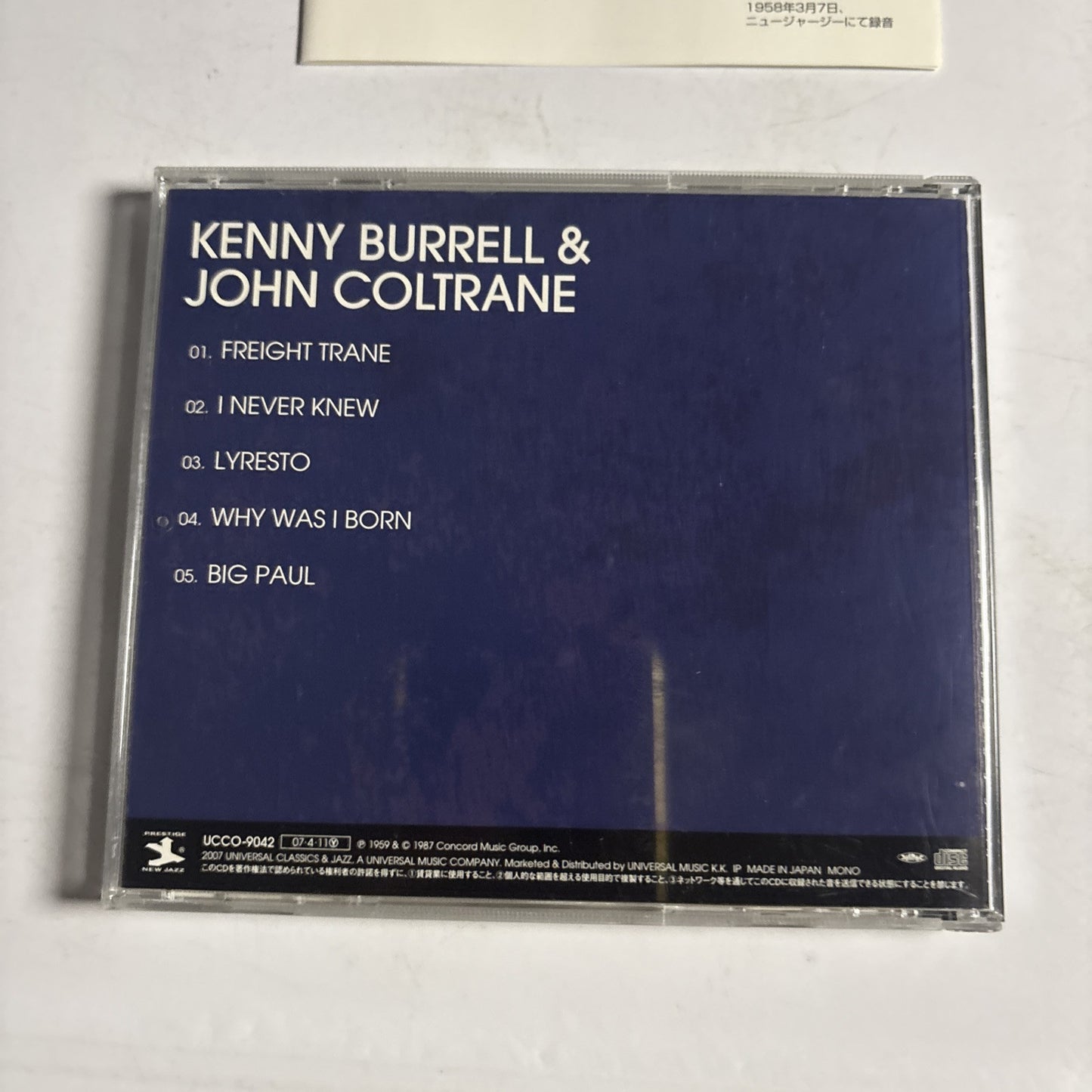 Kenny Burrell & John Coltrane  (CD, 2007) ucco-9042 Japan