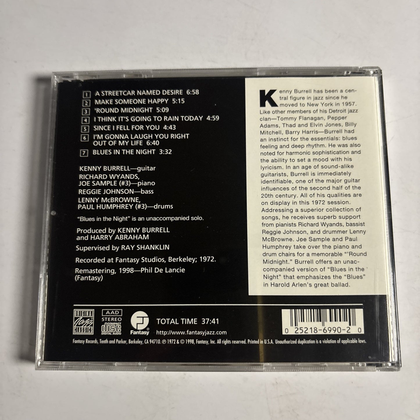 Kenny Burrell – 'Round Midnight (CD, 1998) OJCCD-990-2