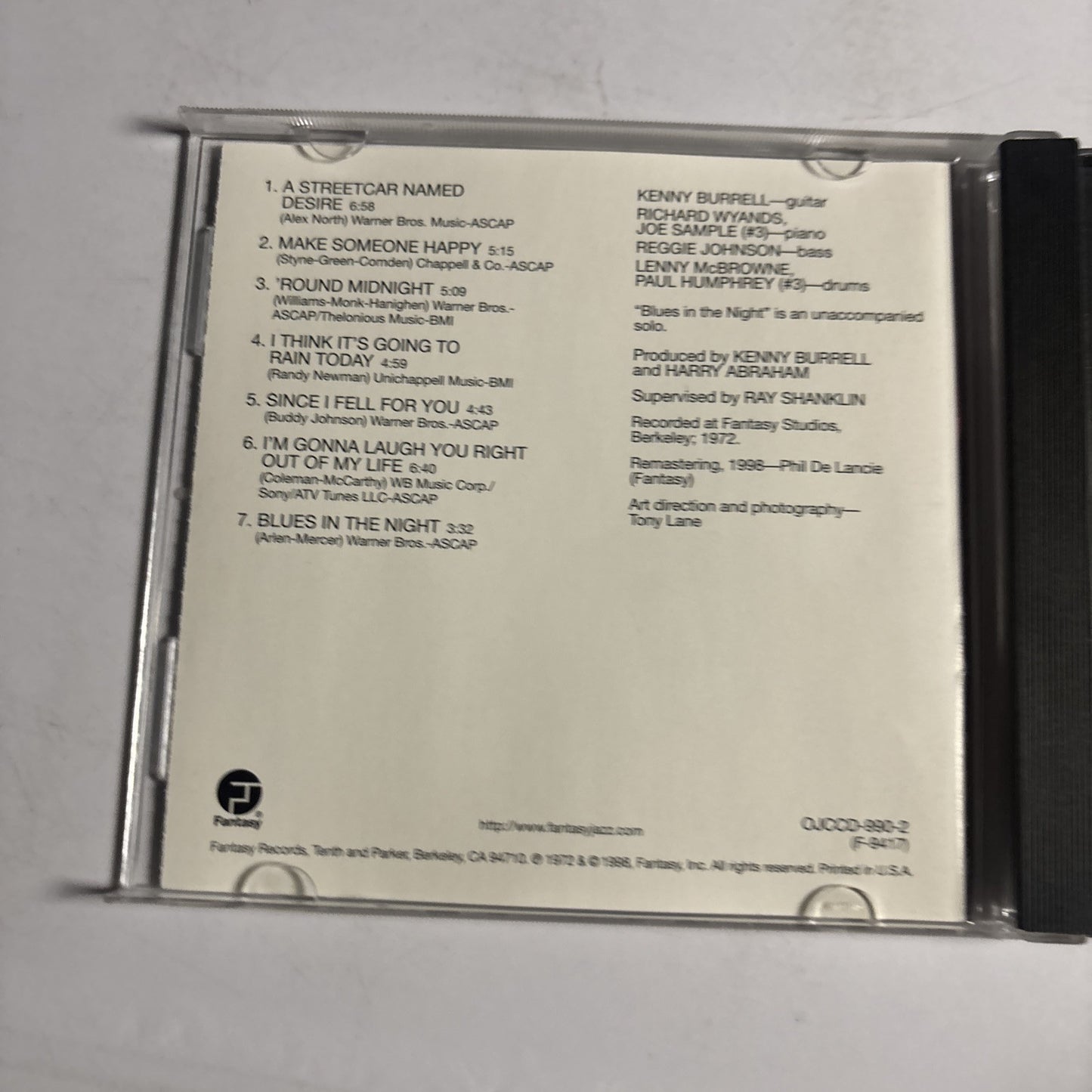 Kenny Burrell – 'Round Midnight (CD, 1998) OJCCD-990-2