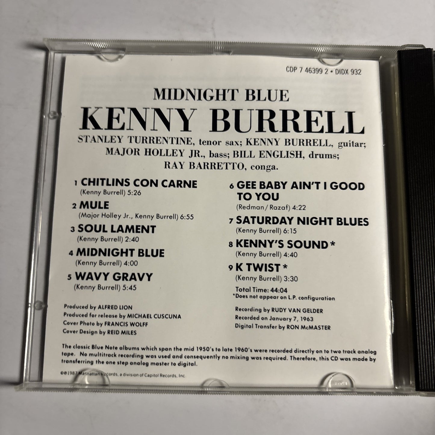 Kenny Burrell – Midnight Blue (CD, 1987) CDP 7 46399 2