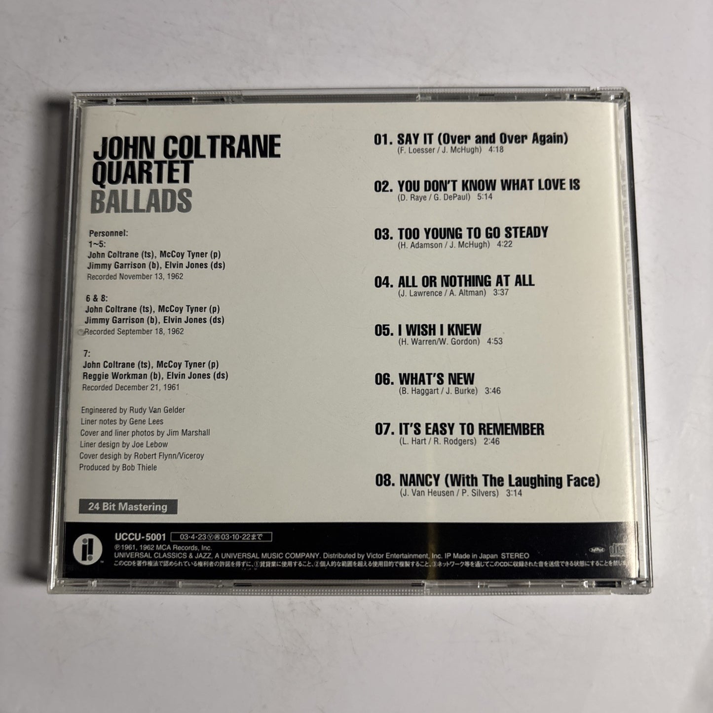 John Coltrane Quartet – Ballads (CD, 2004) uccu-5001 Japan