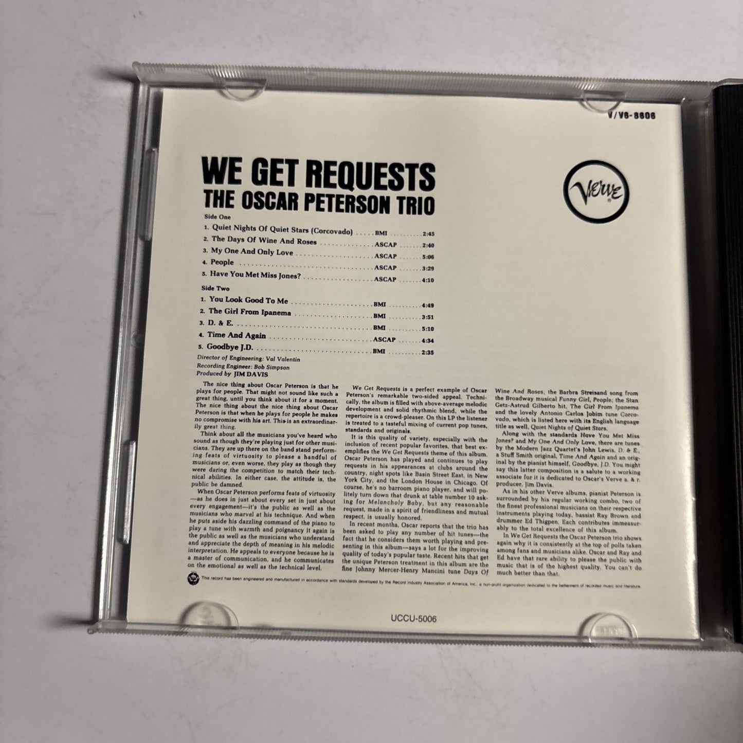The Oscar Peterson Trio – We Get Requests (CD, 2003) uccu-5006 Japan