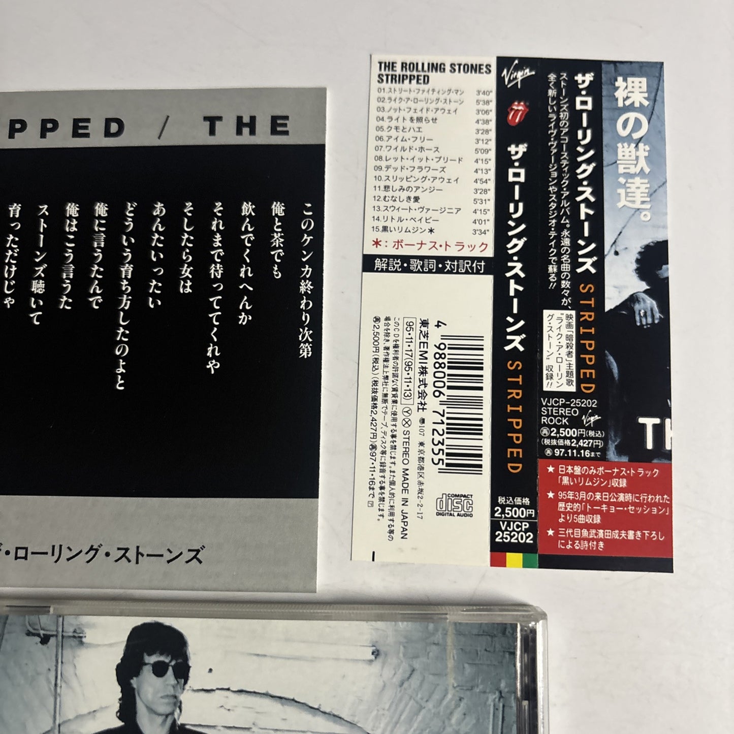 The Rolling Stones – Stripped (CD, 1995) vjcp-25202 Japan obi