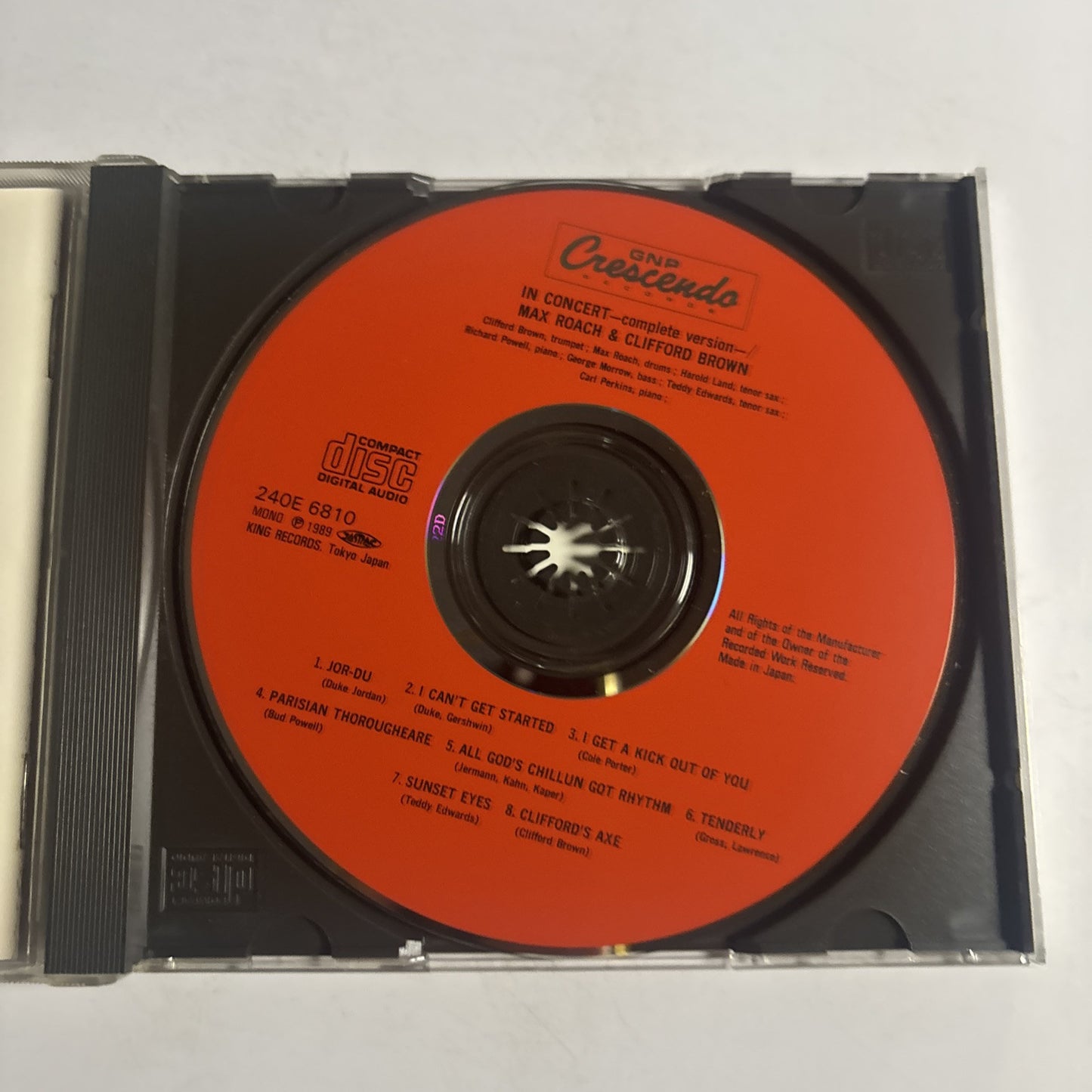 The Best Of Max Roach And Clifford Brown In Concert! (CD, 1989) 240e-6810 Japan