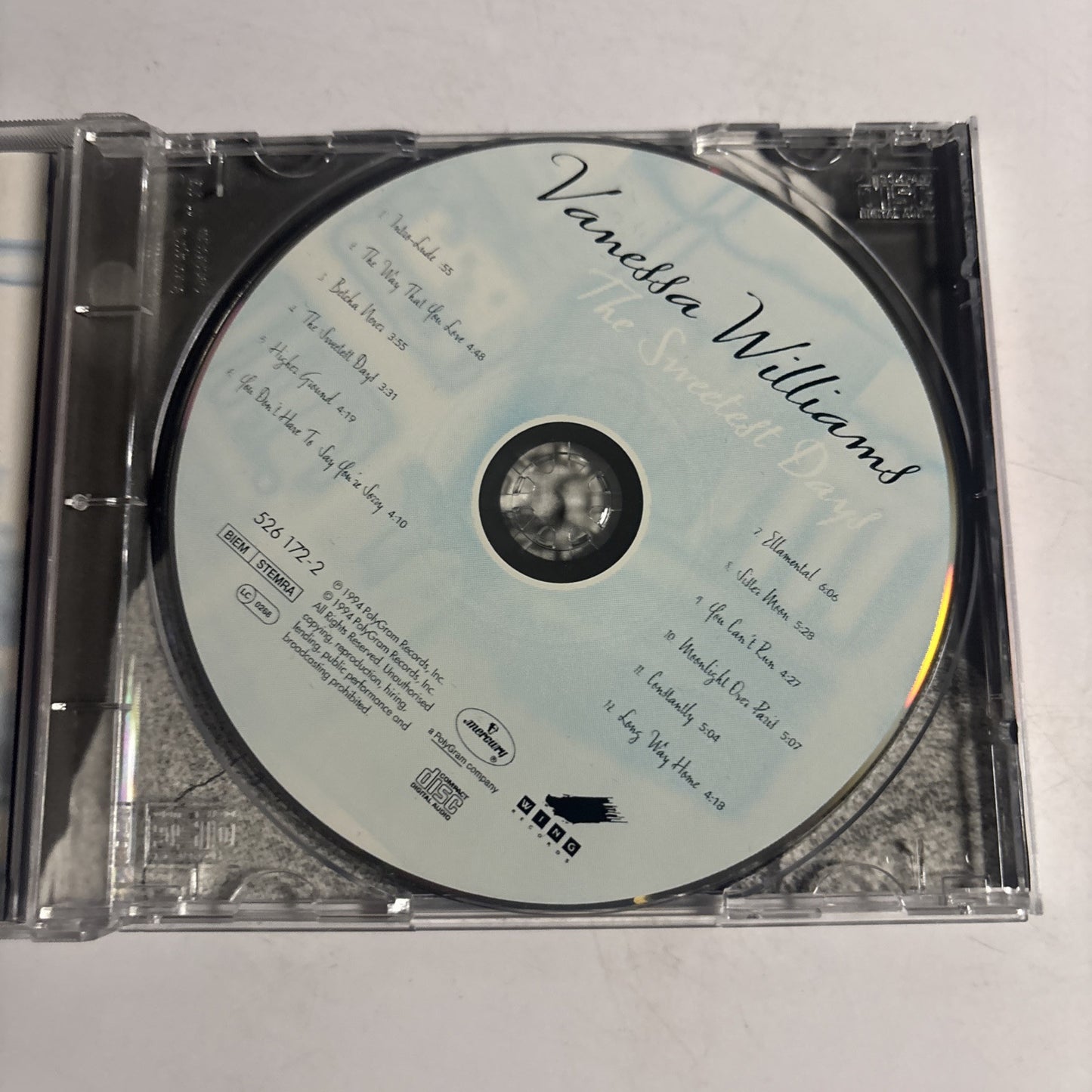 Vanessa Williams – The Sweetest Days (CD, 1994) 526 172-2