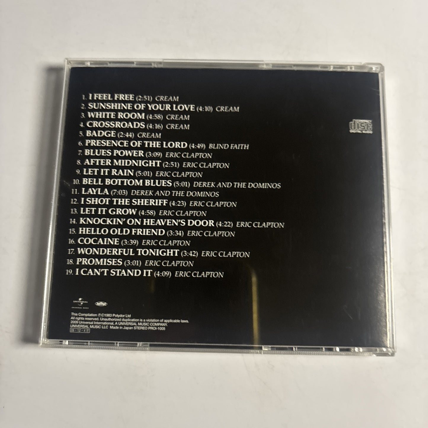 Eric Clapton – The Cream Of Clapton (CD, 2009) proi-1005 Japan