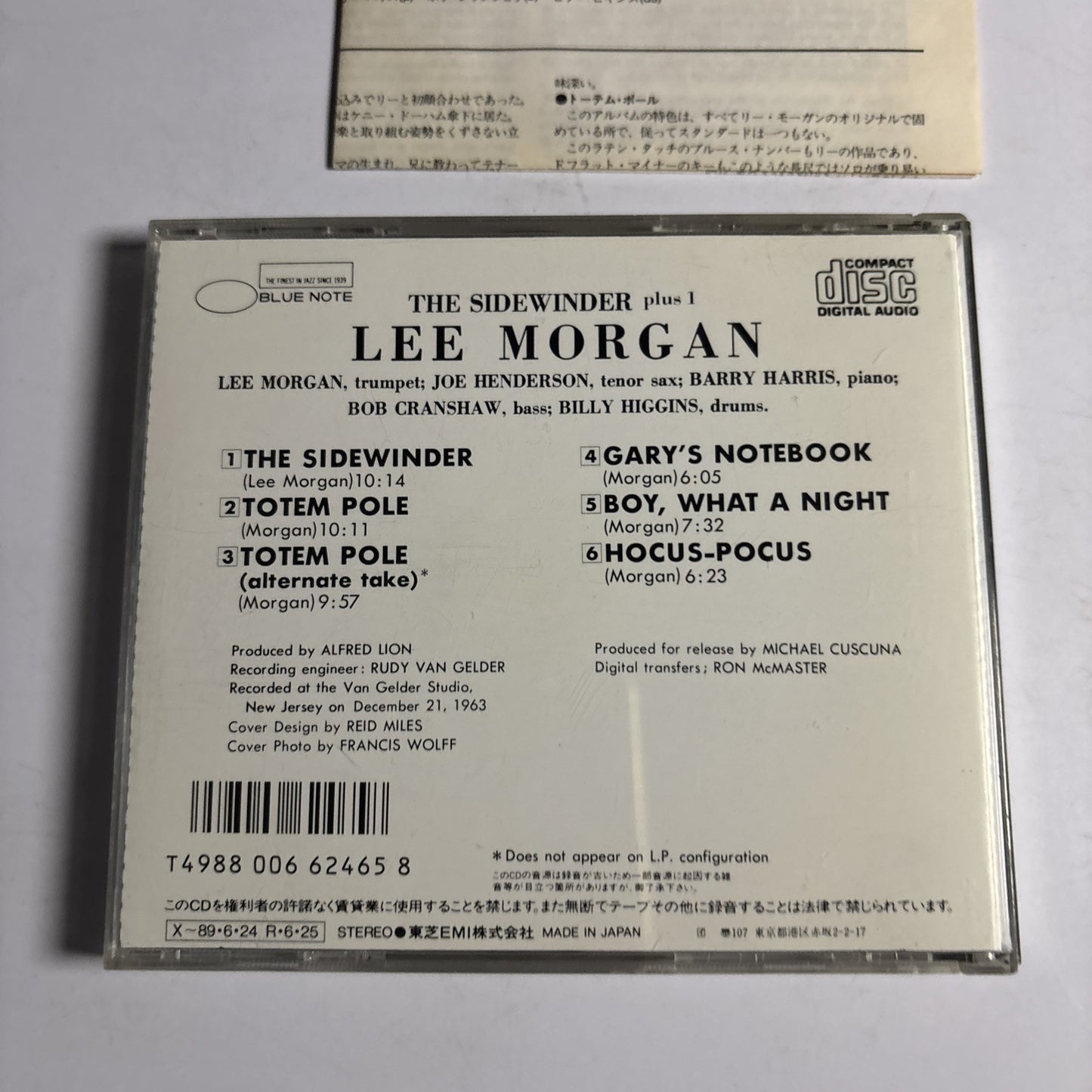 Lee Morgan – The Sidewinder (CD, 1988) cj28-5064 Japan