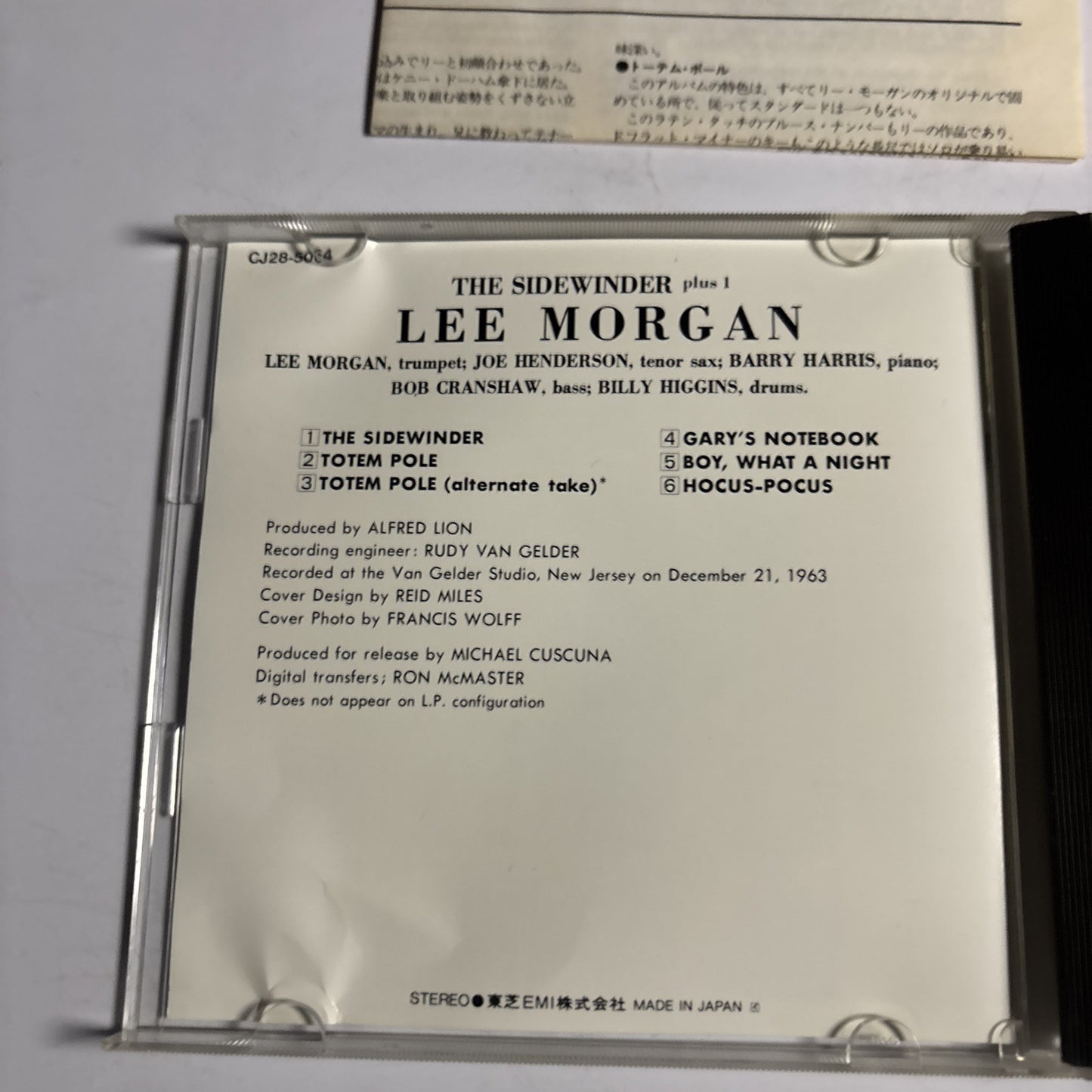 Lee Morgan – The Sidewinder (CD, 1988) cj28-5064 Japan