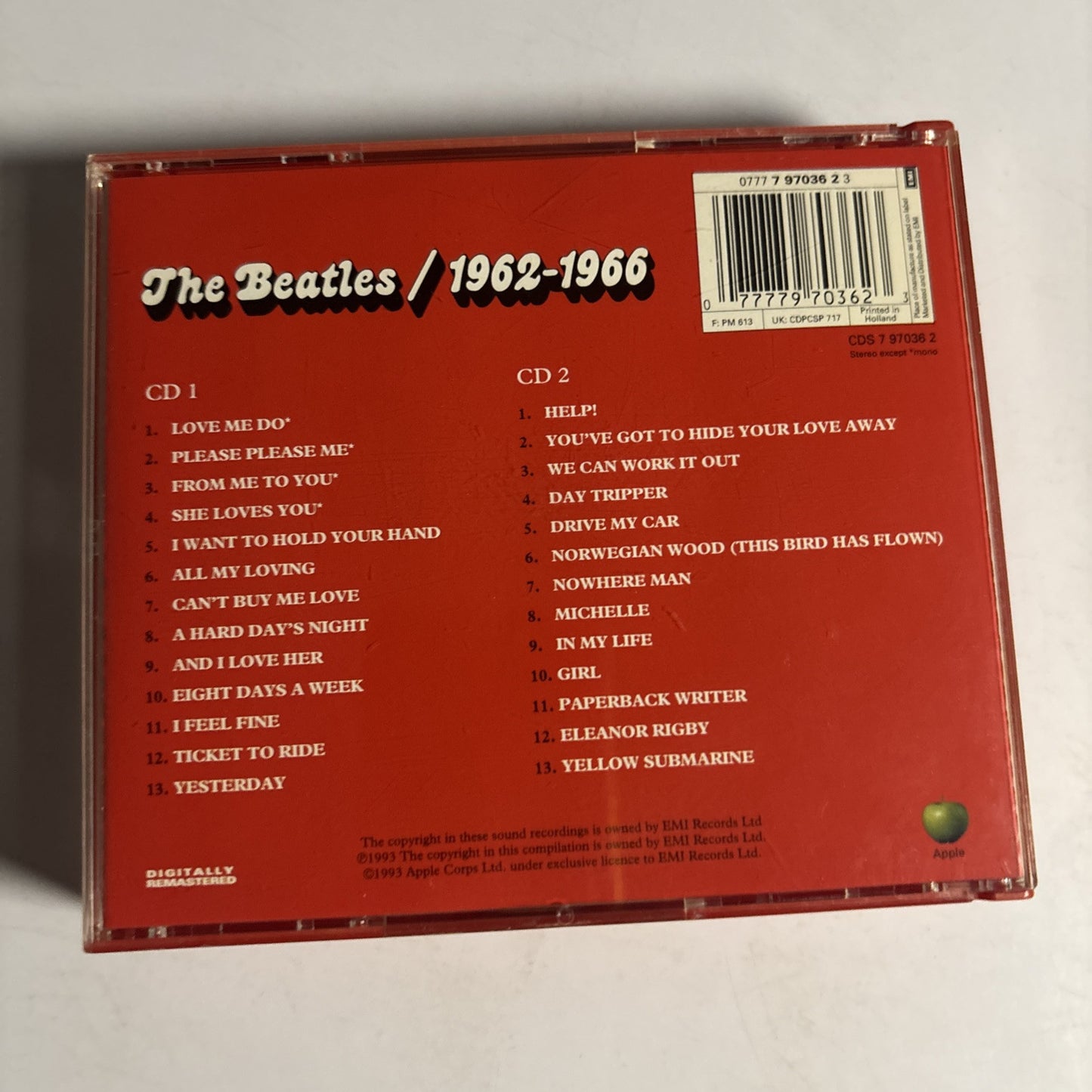The Beatles – 1962-1966 (CD, 1973, 2-Disc) 7 97036 2