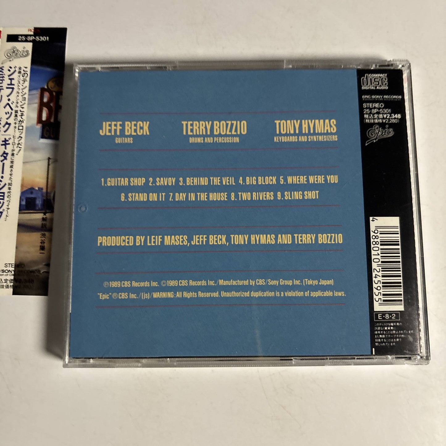 Jeff Beck, Terry Bozzio Tony Hymas – Jeff Beck's Guitar Shop (CD 1989) Japan obi