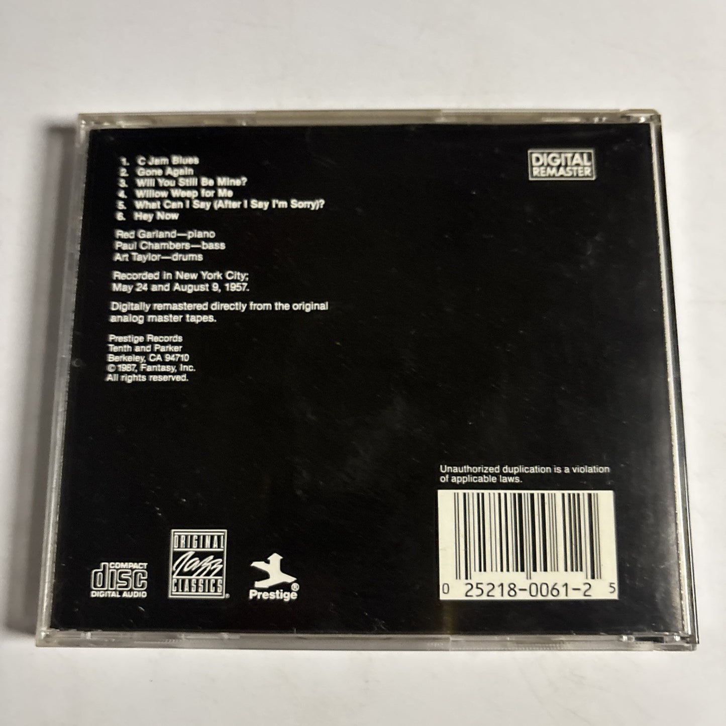 Red Garland Trio – Groovy (CD, 1957) OJCCD-061-2