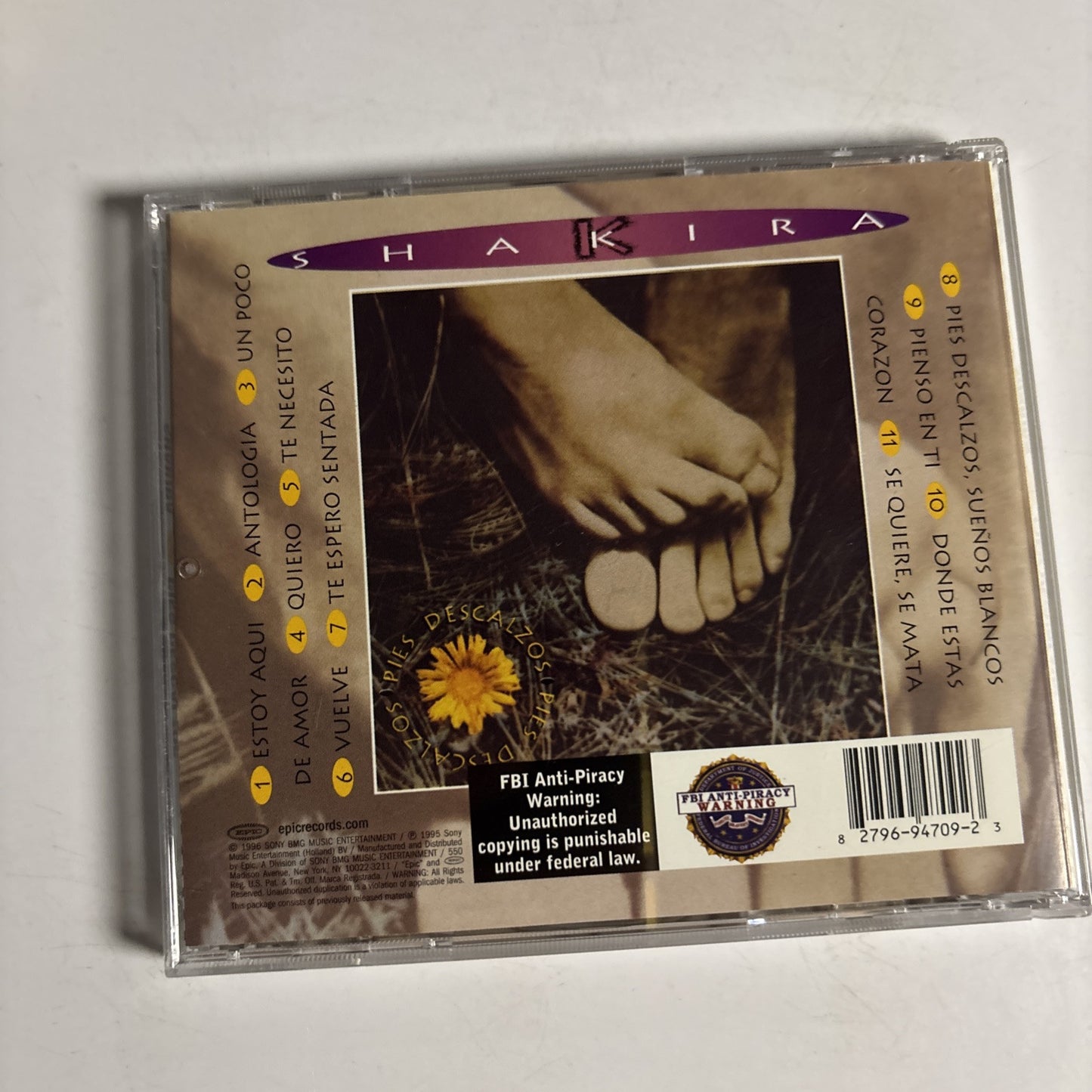 Shakira – Pies Descalzos (CD, 2005) EK 94709