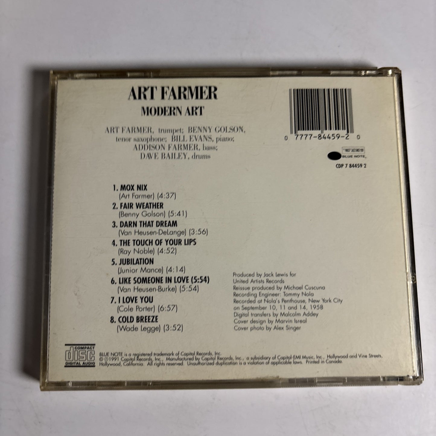 Art Farmer – Modern Art (CD, 1958) CDP 7 84459 2