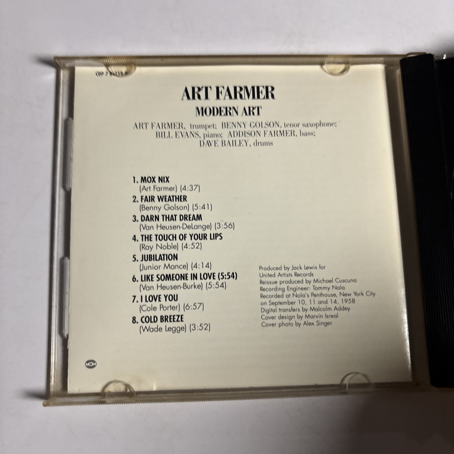 Art Farmer – Modern Art (CD, 1958) CDP 7 84459 2