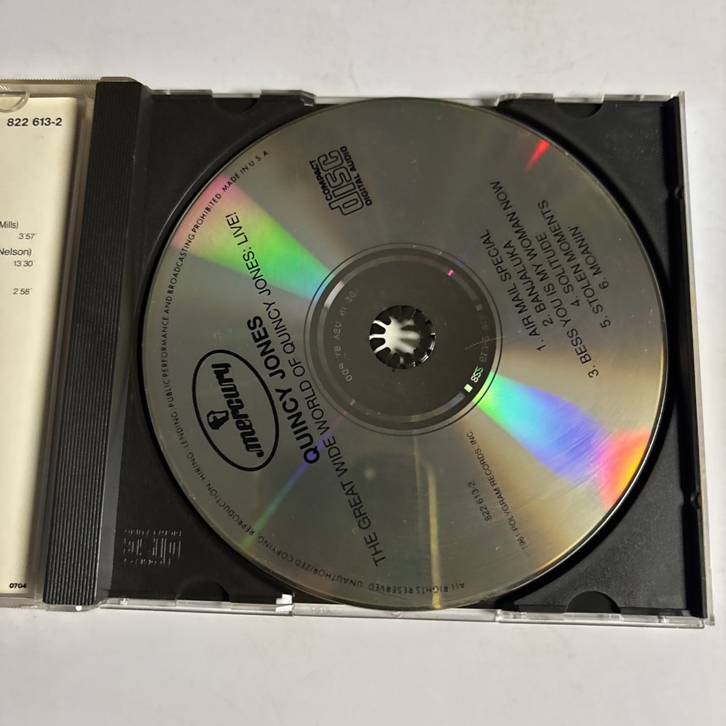 Quincy Jones – The Great Wide World Of Quincy Jones: Live! (CD, 1984) 822 613-2