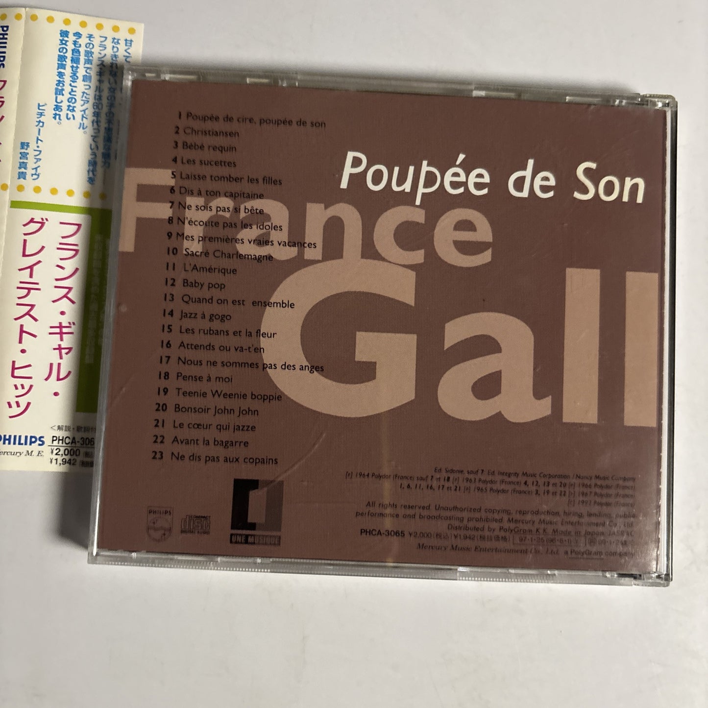 France Gall – Poupée De Son (CD, 1997) phca-3065 Japan obi