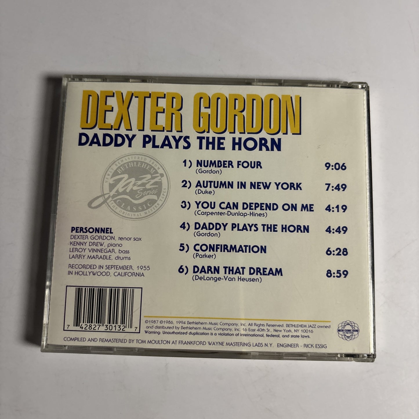 Dexter Gordon – Daddy Plays The Horn (CD, 1994) 20-30132