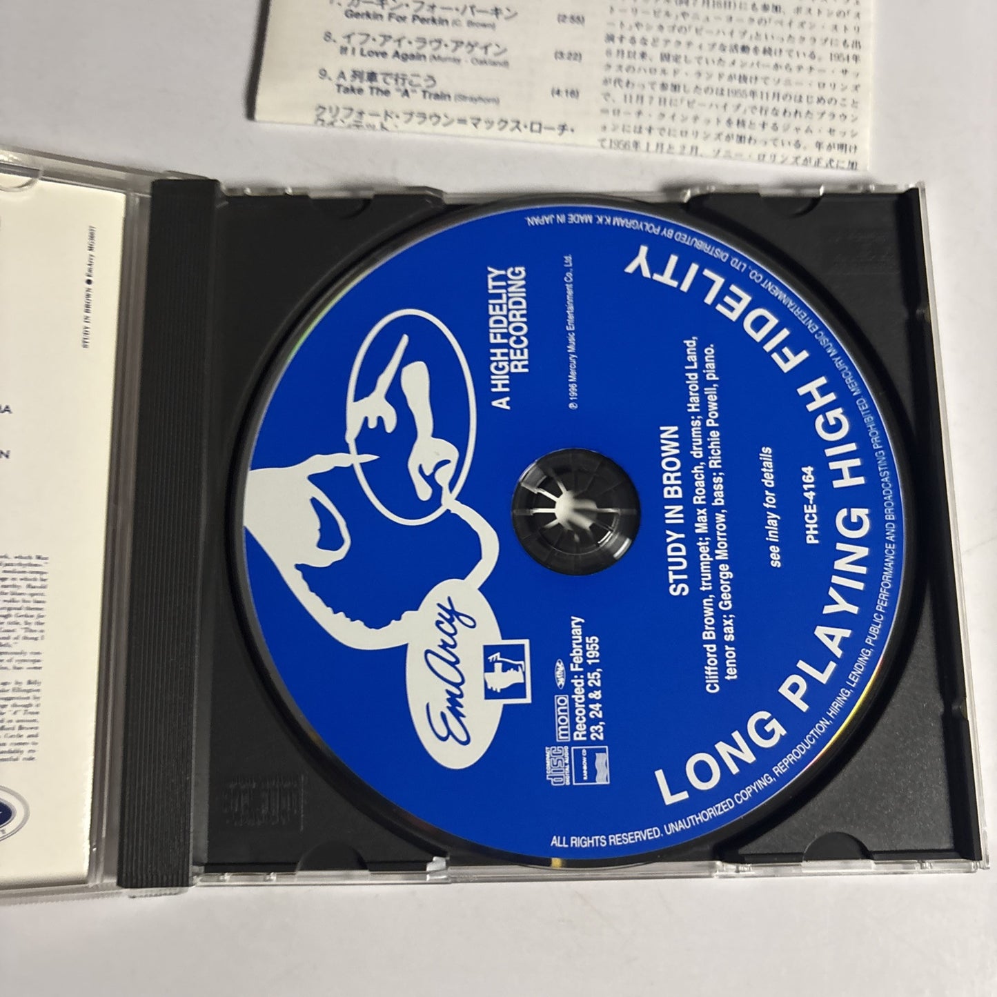 Clifford Brown And Max Roach – Study In Brown (CD, 1997) phce-4164 Japan