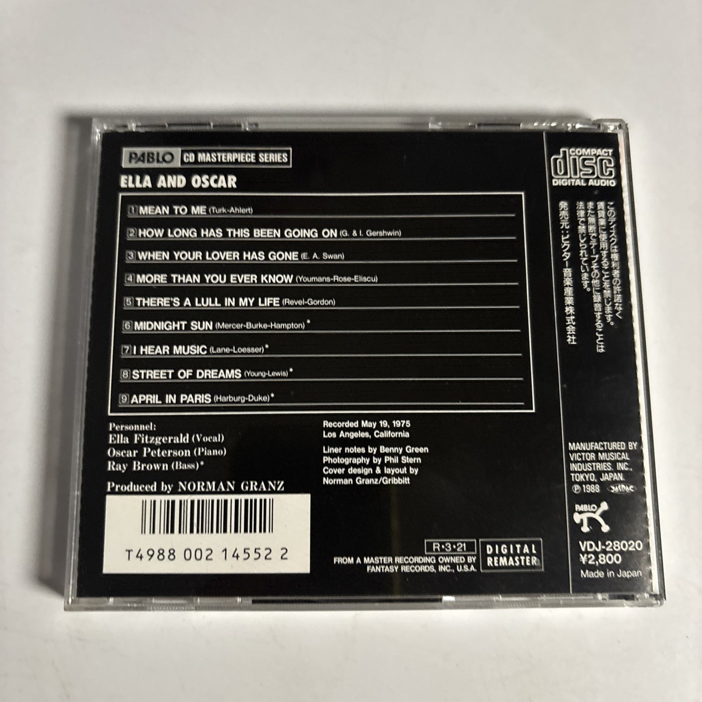 Ella And Oscar – Ella And Oscar (CD, 1988) vdj-28020 Japan