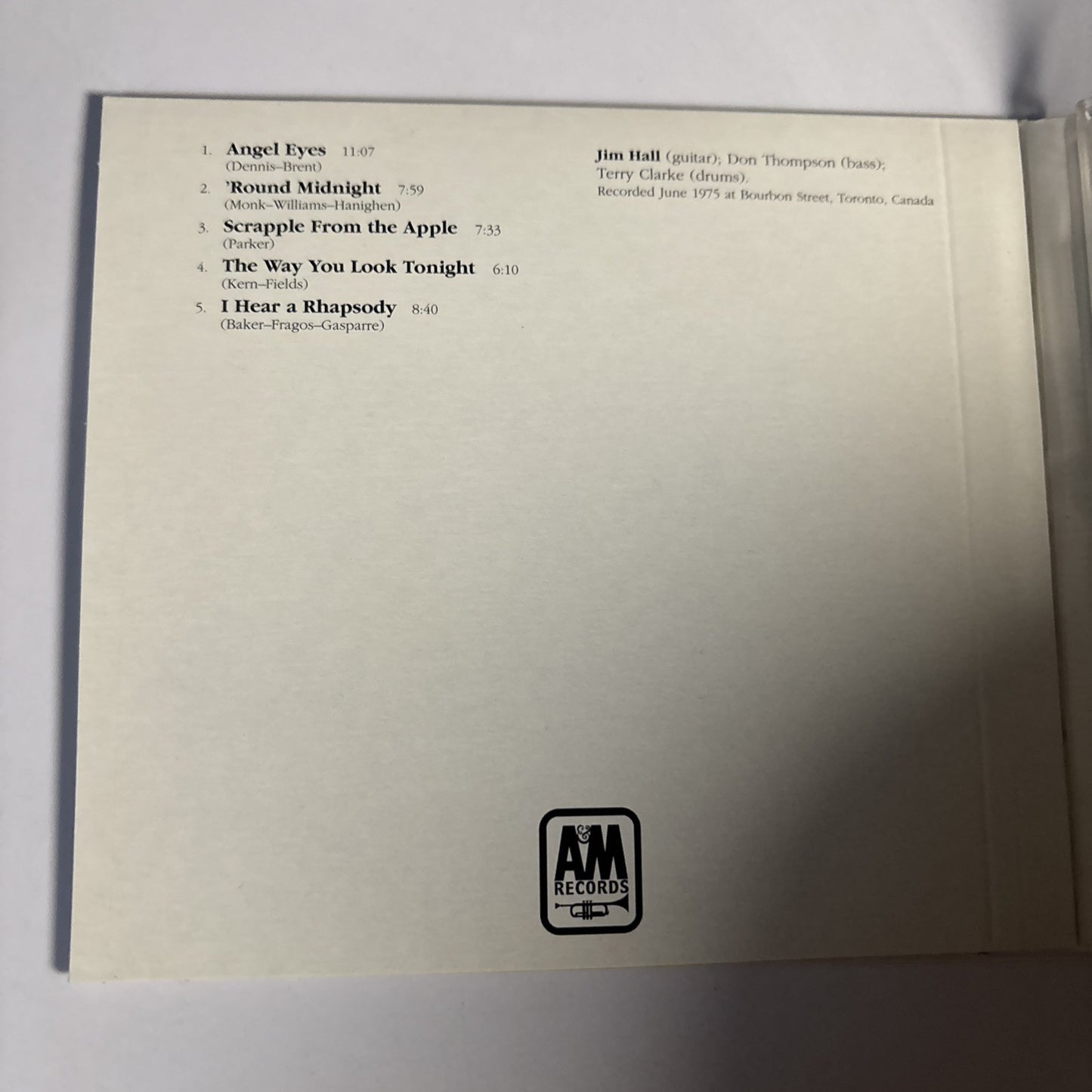Jim Hall – Jim Hall Live! (CD, 1975) SP-705  Digipak