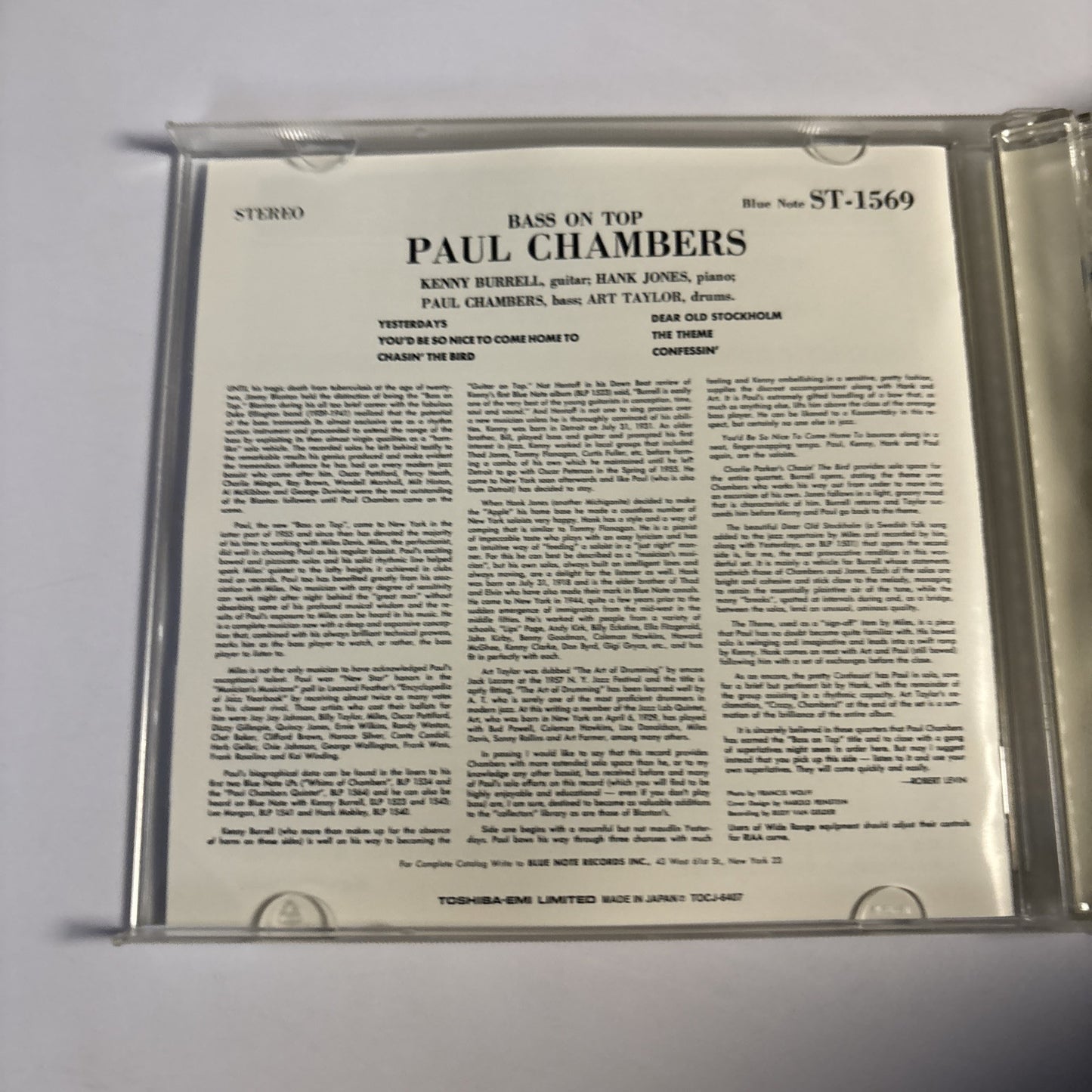 Paul Chambers Quartet – Bass On Top (CD, 2004) tocj-6407 Japan
